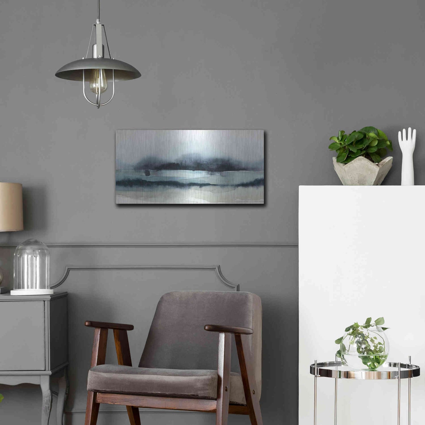 Luxe Metal Art 'Stormy Sea II' by Grace Popp Metal Wall Art,24x12