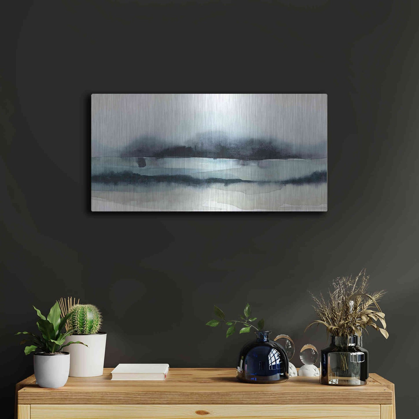 Luxe Metal Art 'Stormy Sea II' by Grace Popp Metal Wall Art,24x12