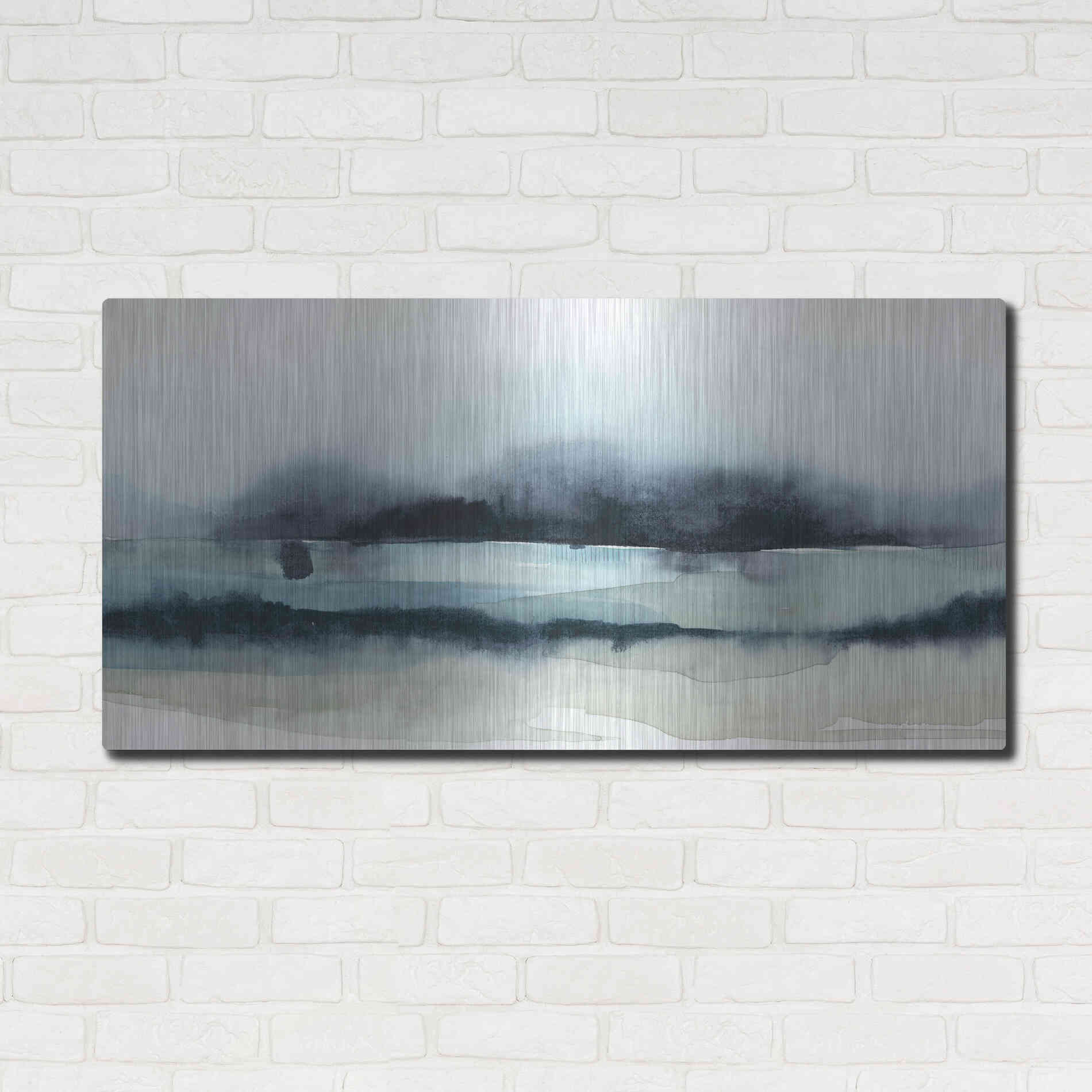 Luxe Metal Art 'Stormy Sea II' by Grace Popp Metal Wall Art,48x24