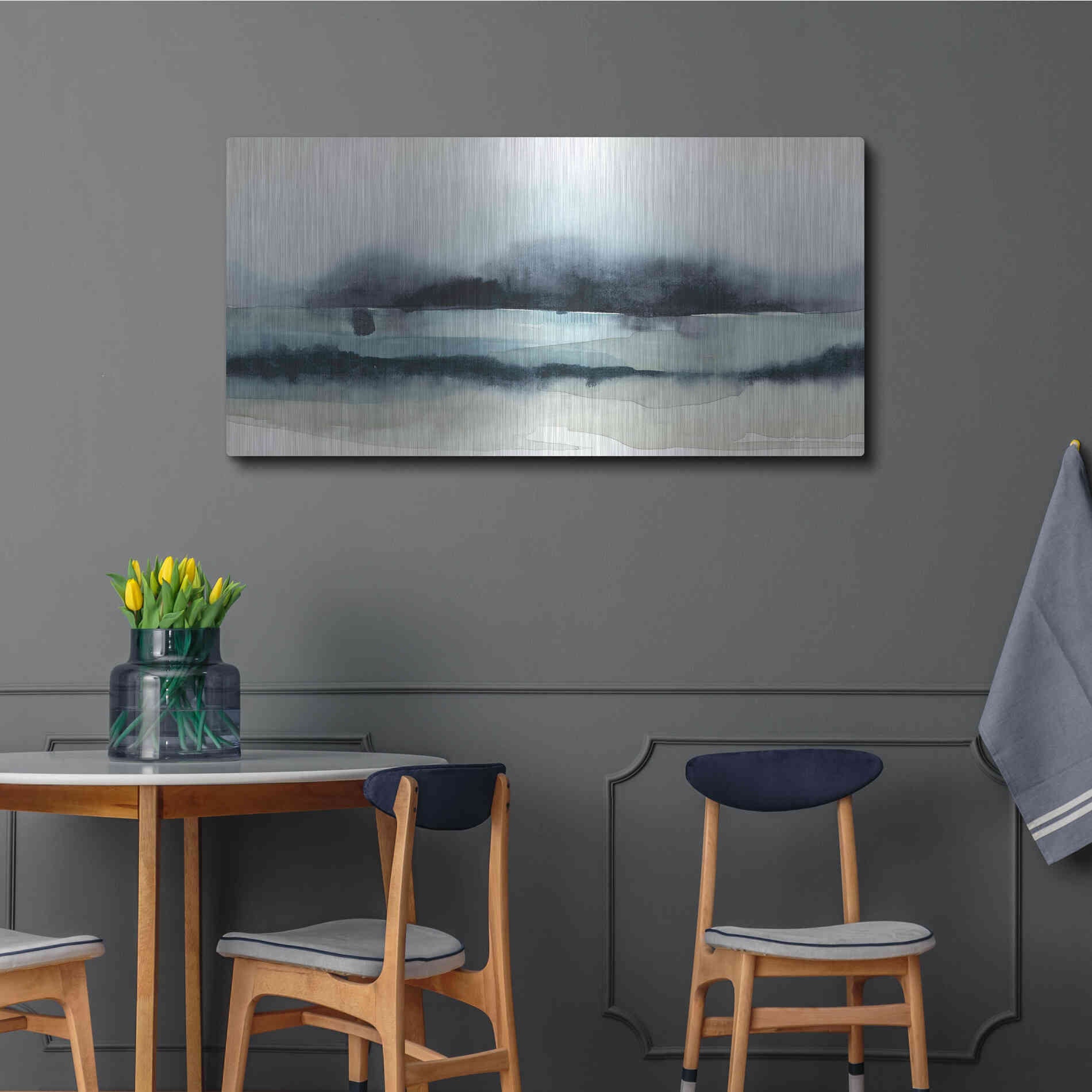 Luxe Metal Art 'Stormy Sea II' by Grace Popp Metal Wall Art,48x24