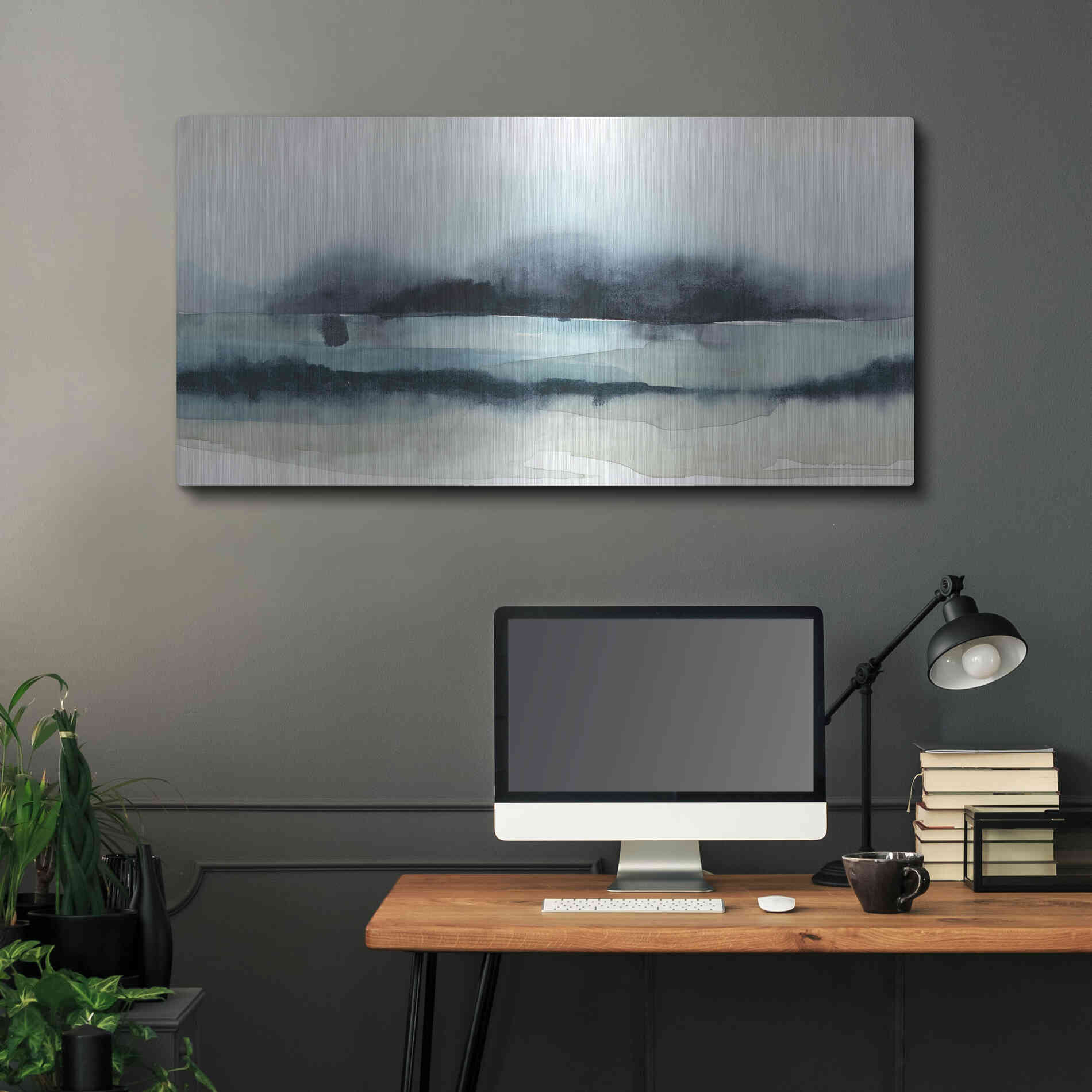 Luxe Metal Art 'Stormy Sea II' by Grace Popp Metal Wall Art,48x24