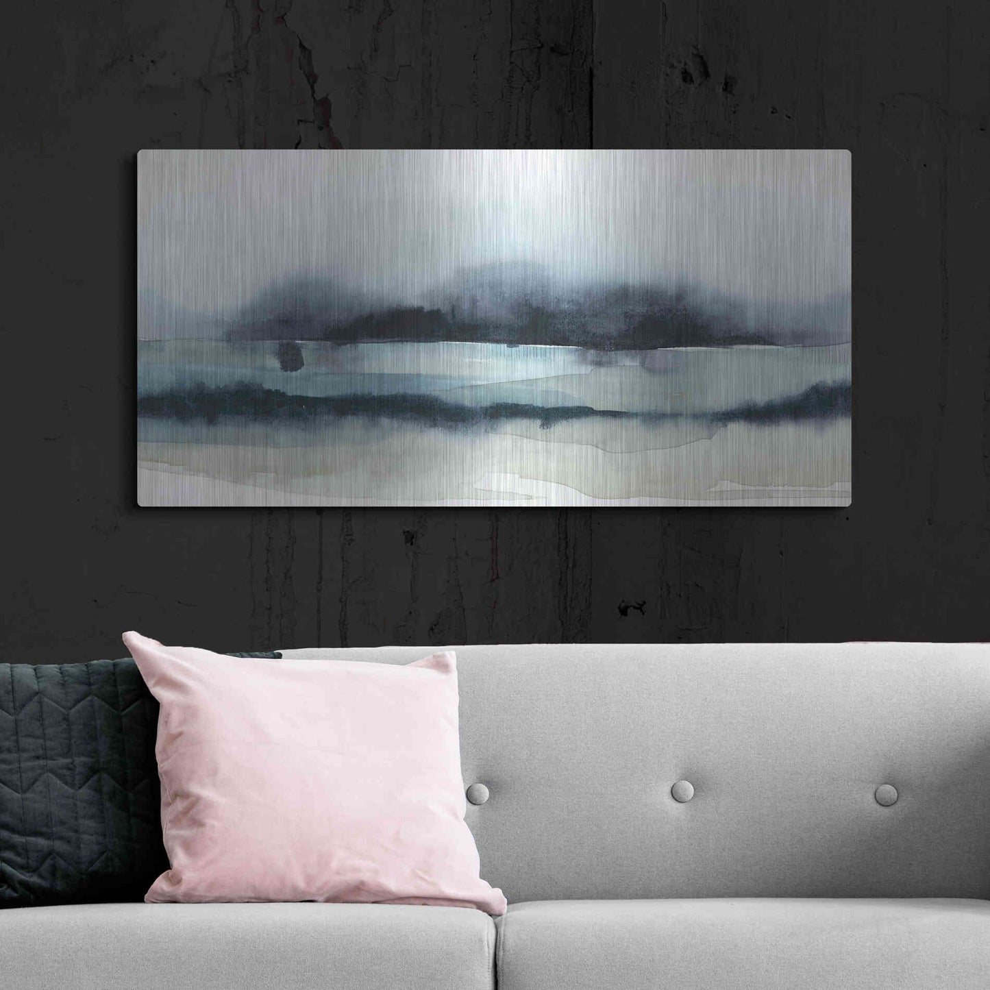 Luxe Metal Art 'Stormy Sea II' by Grace Popp Metal Wall Art,48x24