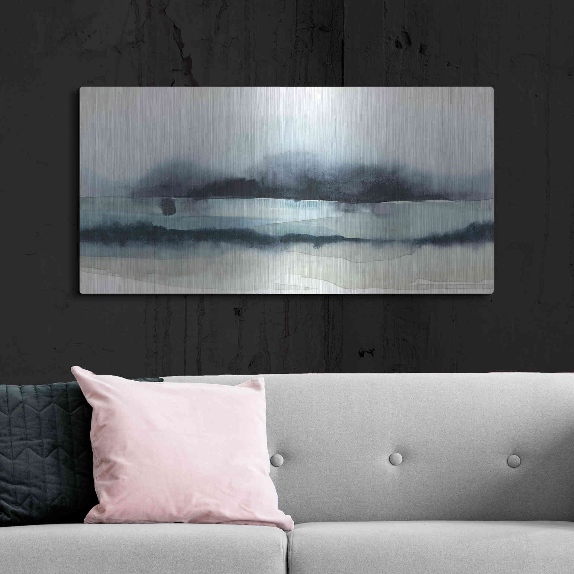 Luxe Metal Art 'Stormy Sea II' by Grace Popp Metal Wall Art,48x24