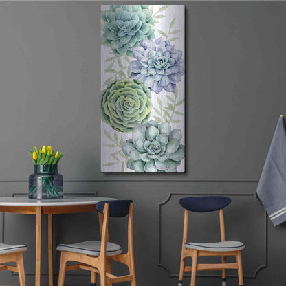 Luxe Metal Art 'Succulent Collection B' by Grace Popp Metal Wall Art,24x48