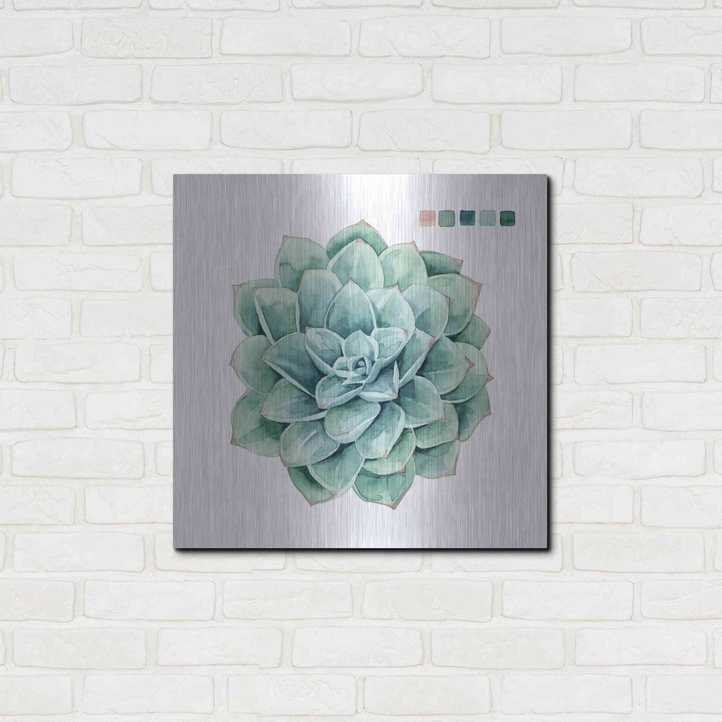 Luxe Metal Art 'Succulent I' by Grace Popp Metal Wall Art,24x24