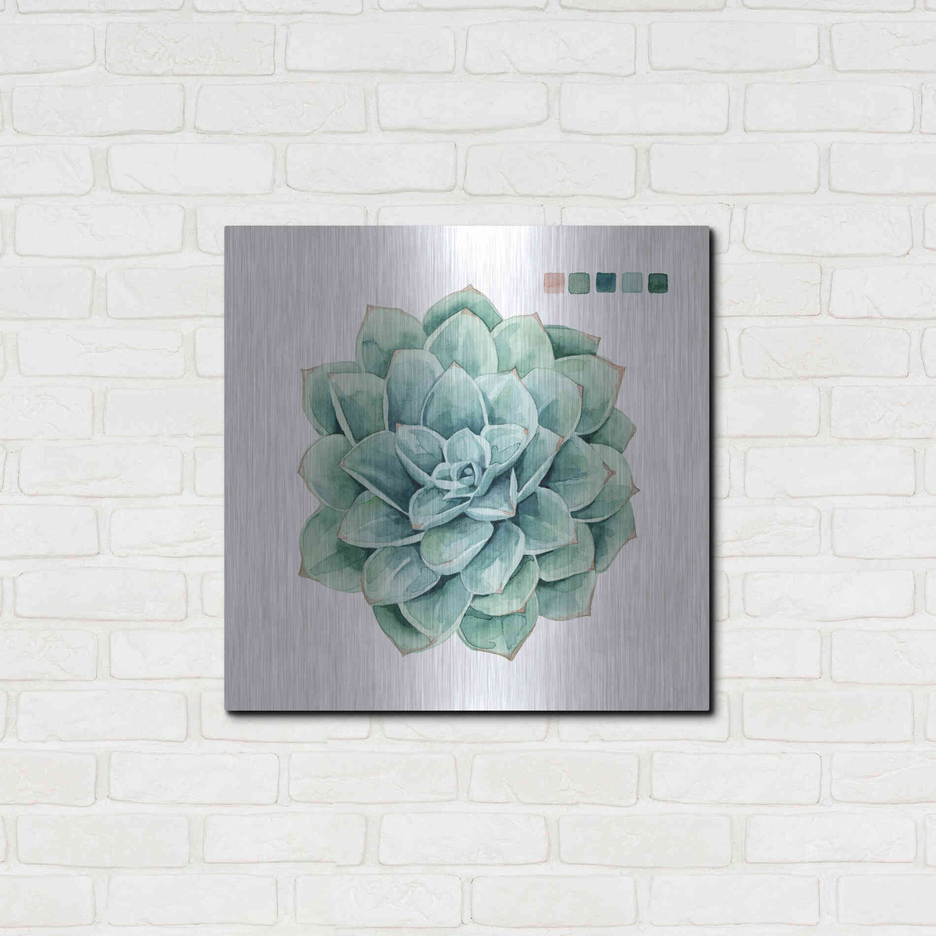 Luxe Metal Art 'Succulent I' by Grace Popp Metal Wall Art,24x24