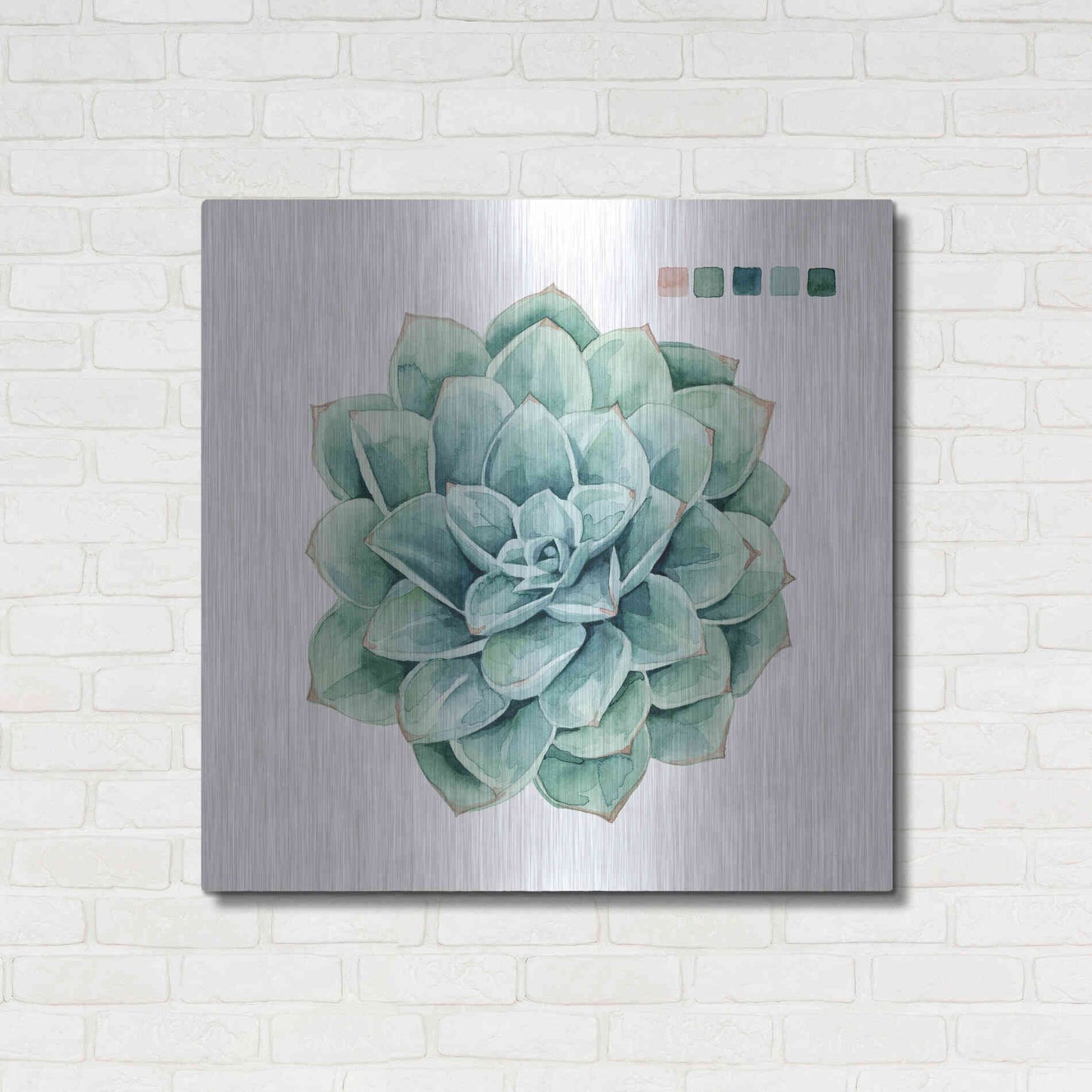 Luxe Metal Art 'Succulent I' by Grace Popp Metal Wall Art,36x36