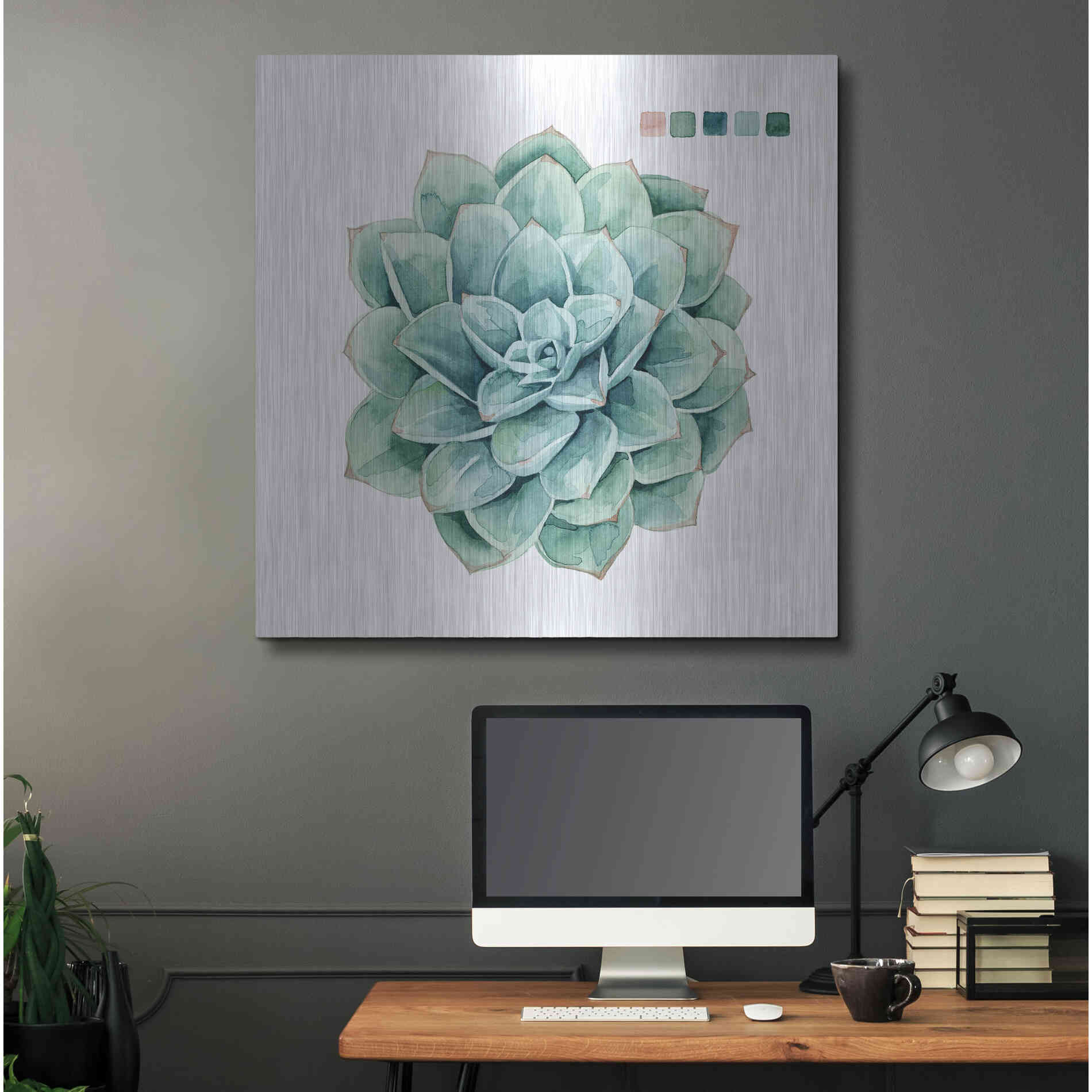 Luxe Metal Art 'Succulent I' by Grace Popp Metal Wall Art,36x36