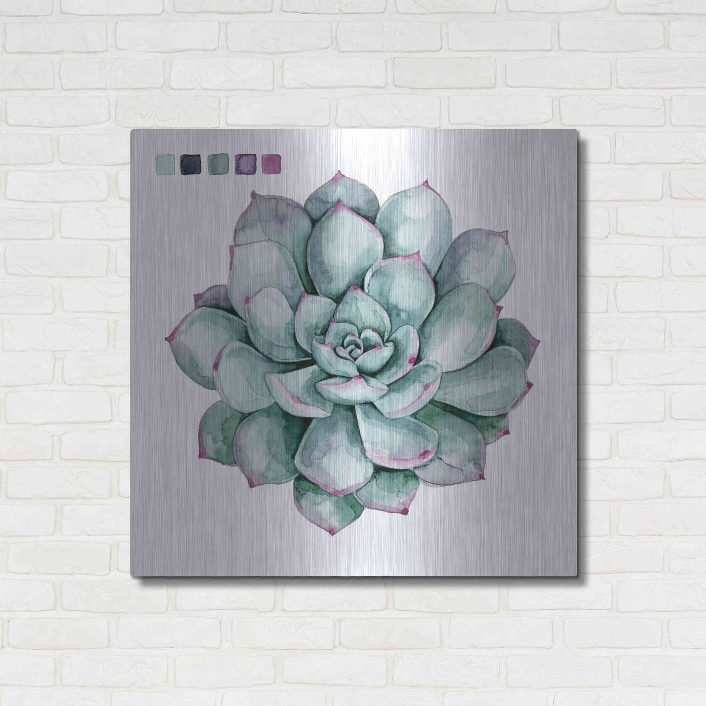 Luxe Metal Art 'Succulent II' by Grace Popp Metal Wall Art,36x36