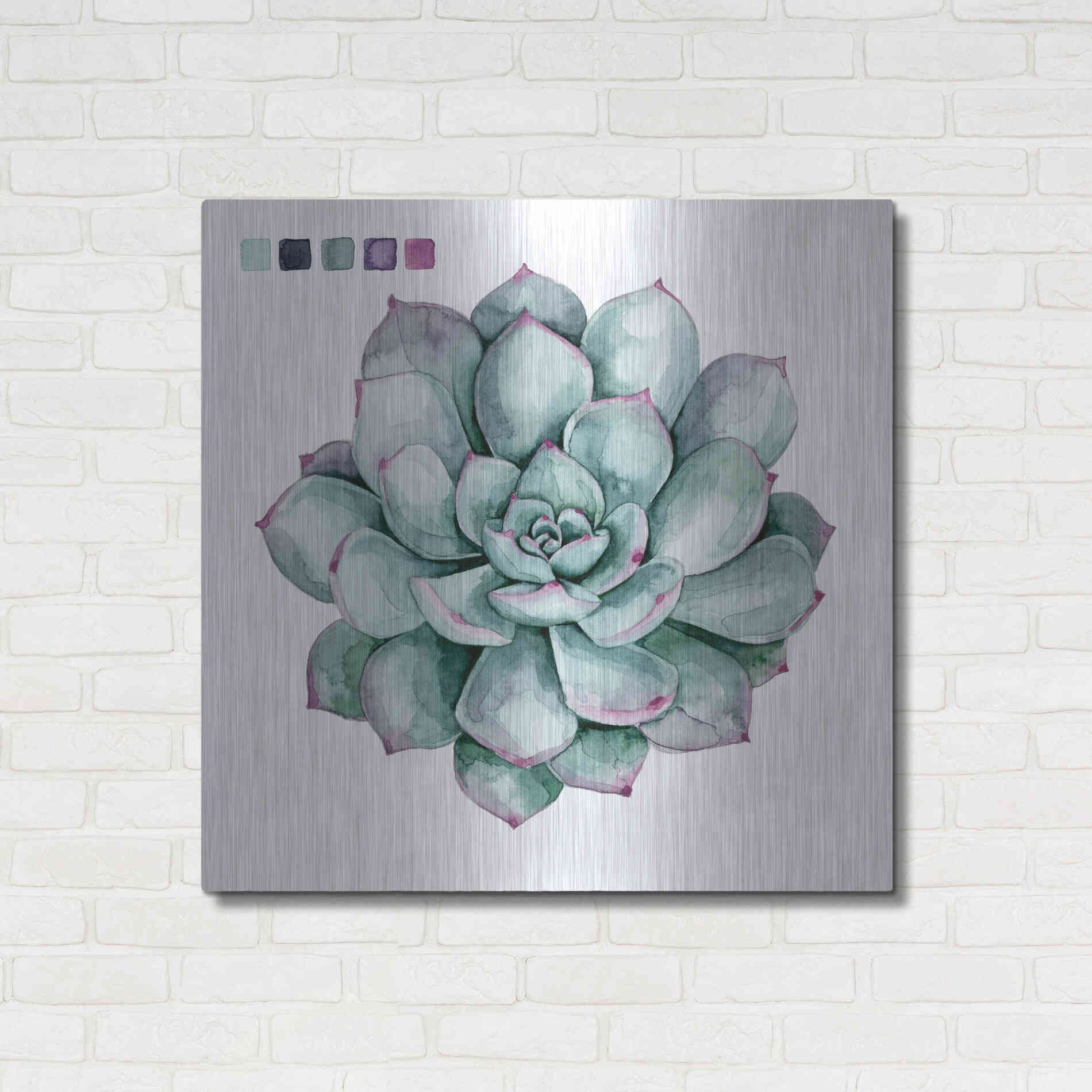 Luxe Metal Art 'Succulent II' by Grace Popp Metal Wall Art,36x36