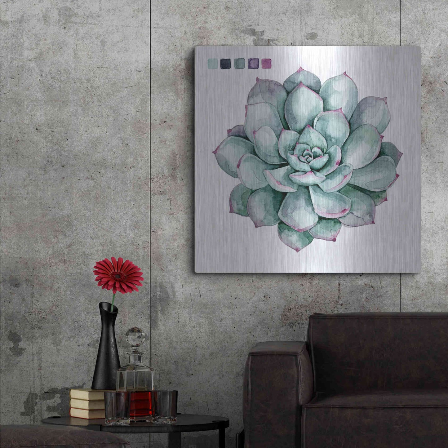 Luxe Metal Art 'Succulent II' by Grace Popp Metal Wall Art,36x36