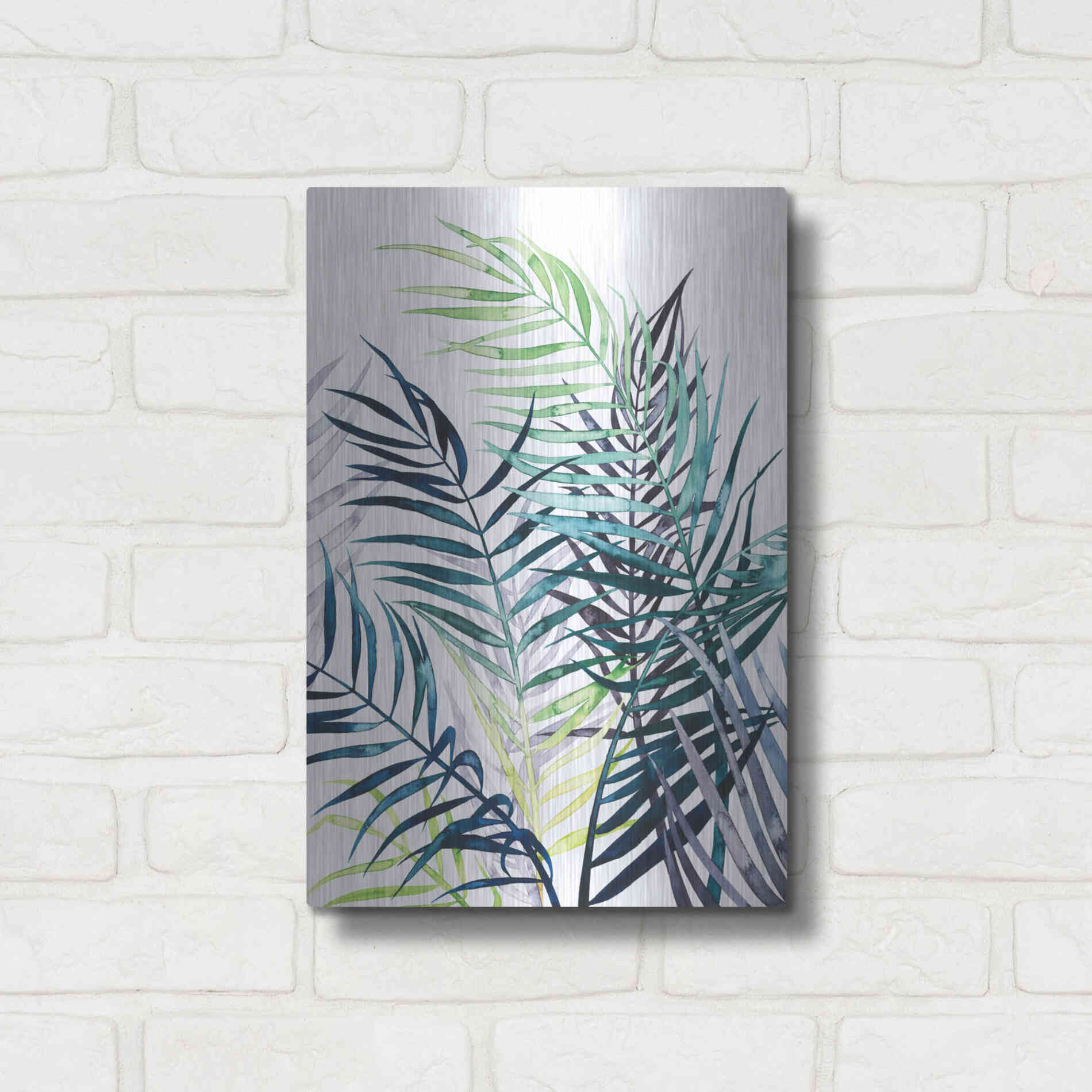 Luxe Metal Art 'Twilight Palms I' by Grace Popp Metal Wall Art,12x16