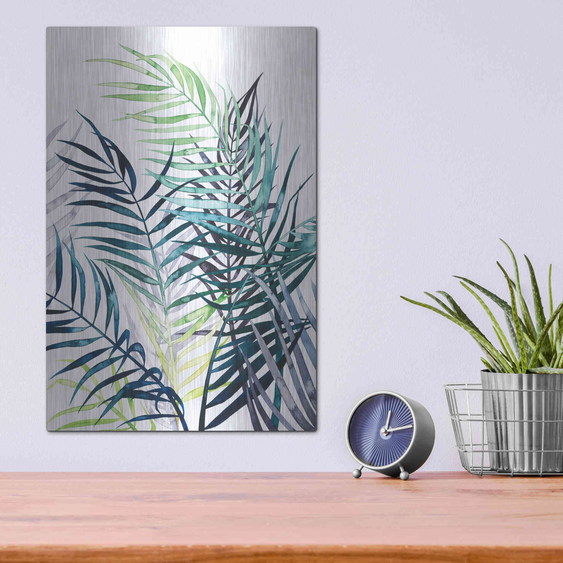 Luxe Metal Art 'Twilight Palms I' by Grace Popp Metal Wall Art,12x16