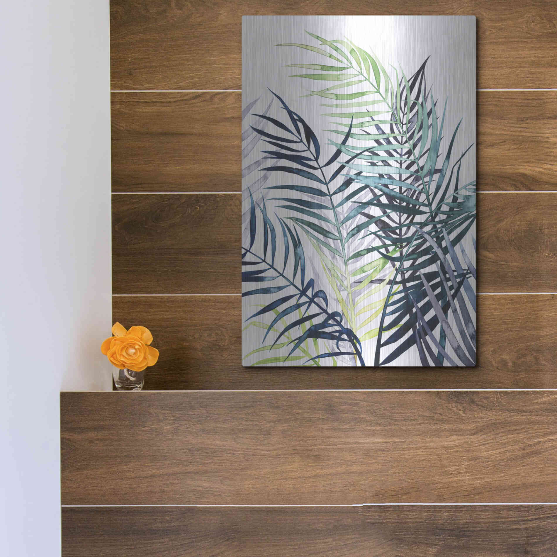 Luxe Metal Art 'Twilight Palms I' by Grace Popp Metal Wall Art,12x16