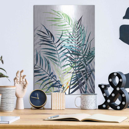 Luxe Metal Art 'Twilight Palms I' by Grace Popp Metal Wall Art,12x16