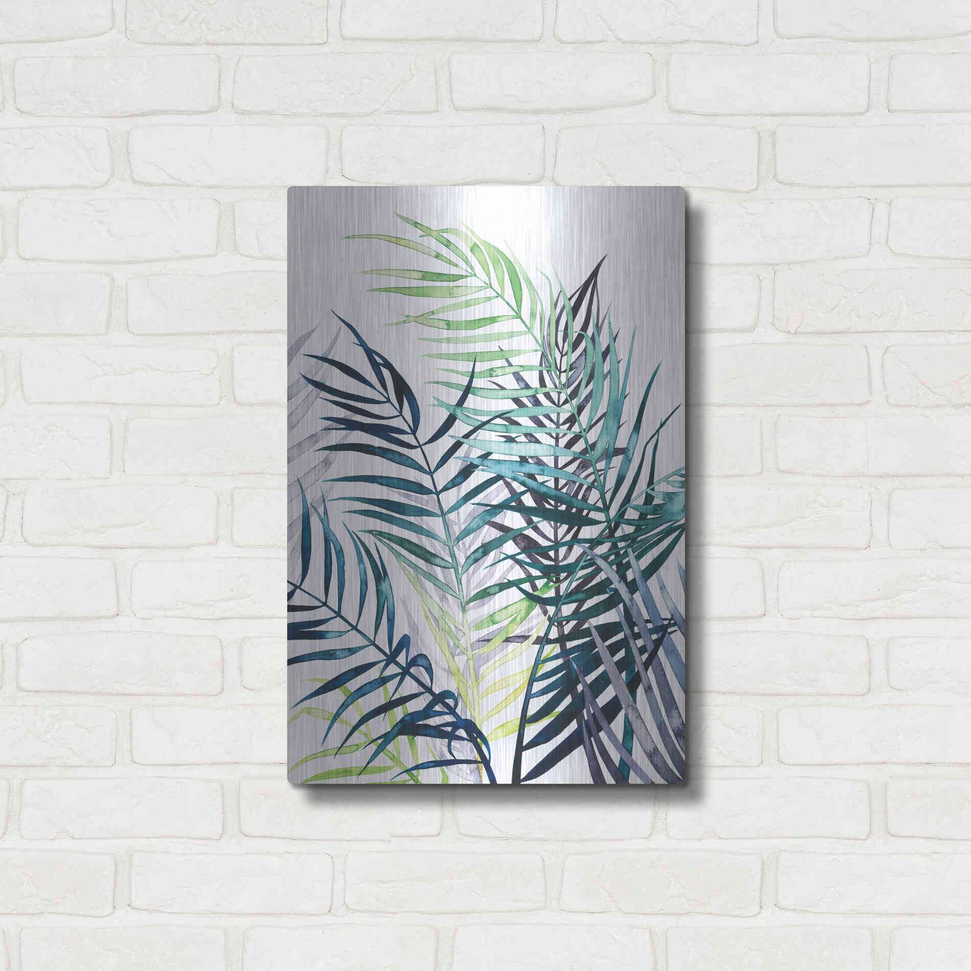 Luxe Metal Art 'Twilight Palms I' by Grace Popp Metal Wall Art,16x24
