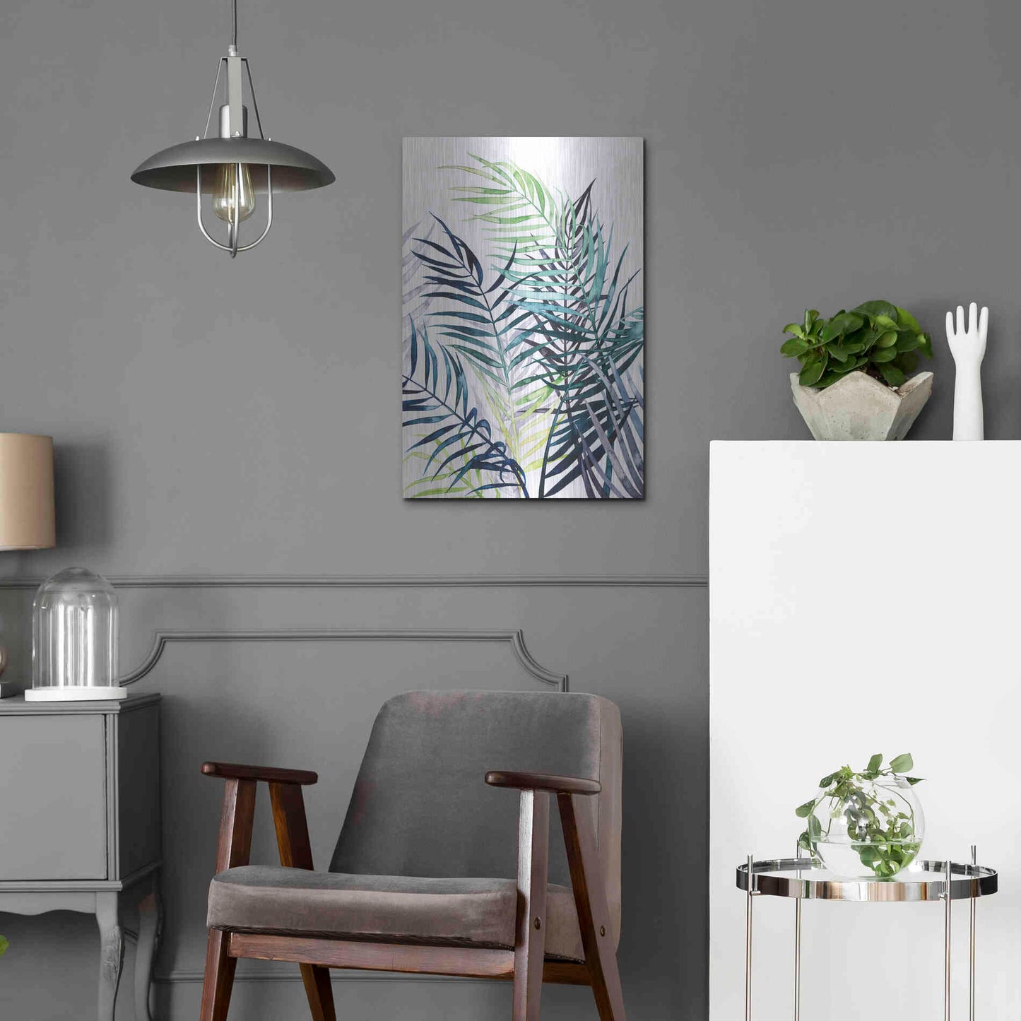 Luxe Metal Art 'Twilight Palms I' by Grace Popp Metal Wall Art,16x24