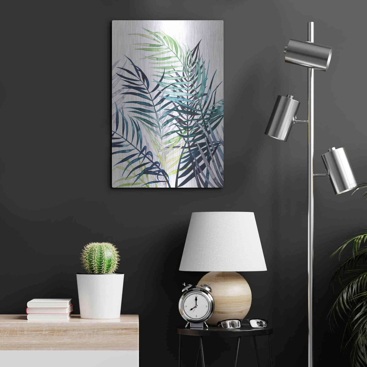 Luxe Metal Art 'Twilight Palms I' by Grace Popp Metal Wall Art,16x24