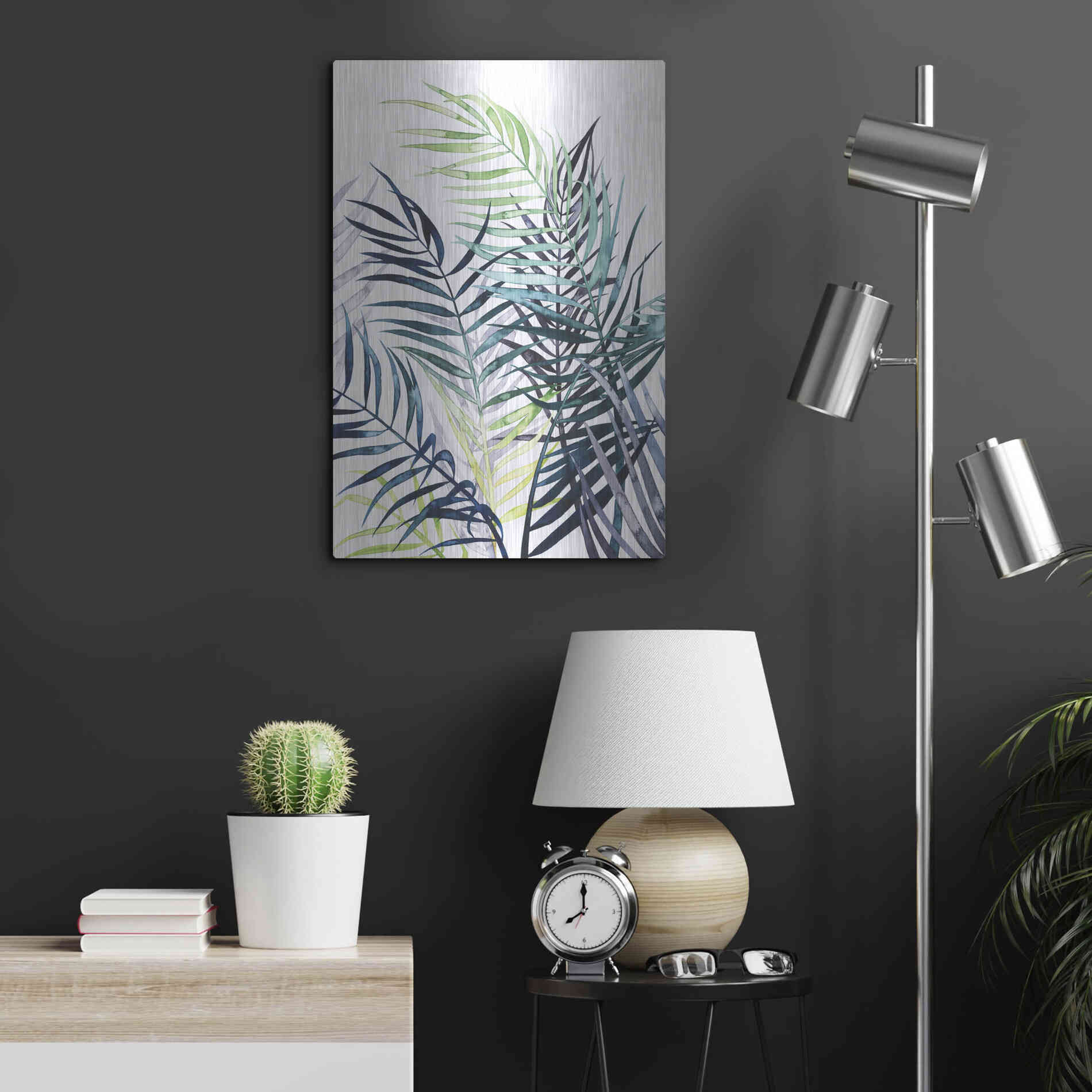 Luxe Metal Art 'Twilight Palms I' by Grace Popp Metal Wall Art,16x24