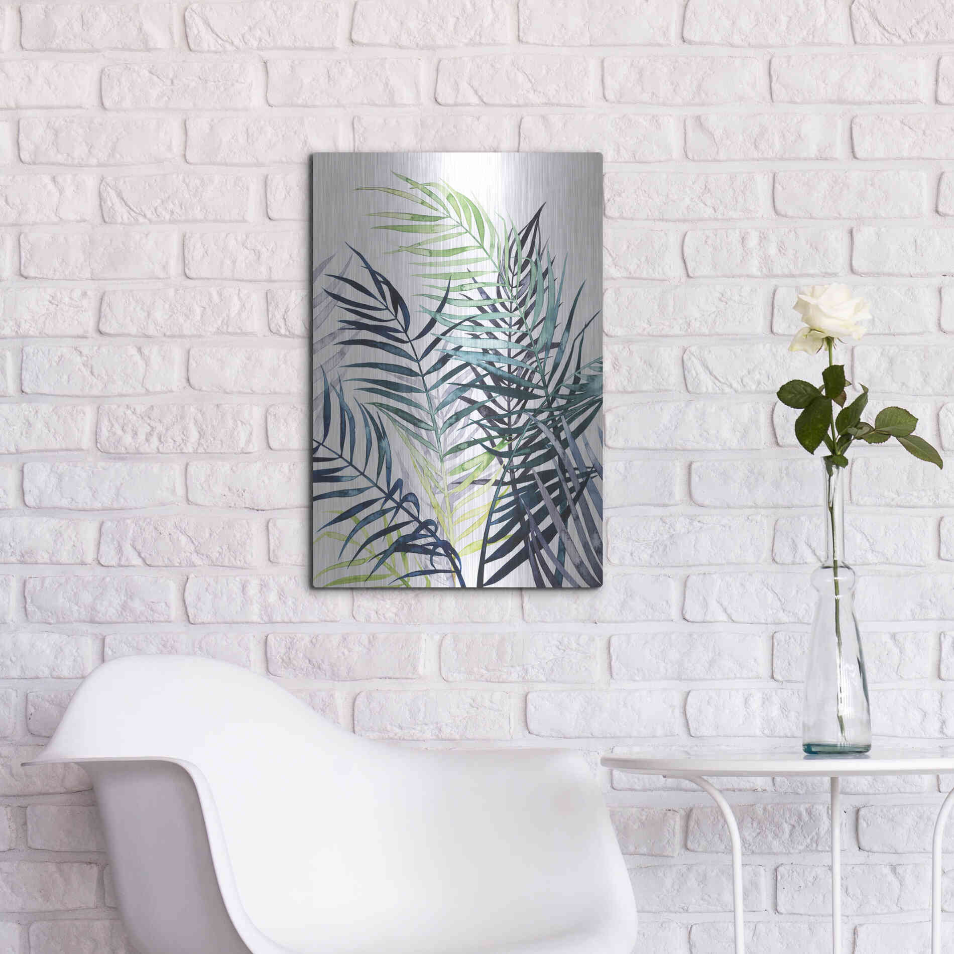 Luxe Metal Art 'Twilight Palms I' by Grace Popp Metal Wall Art,16x24