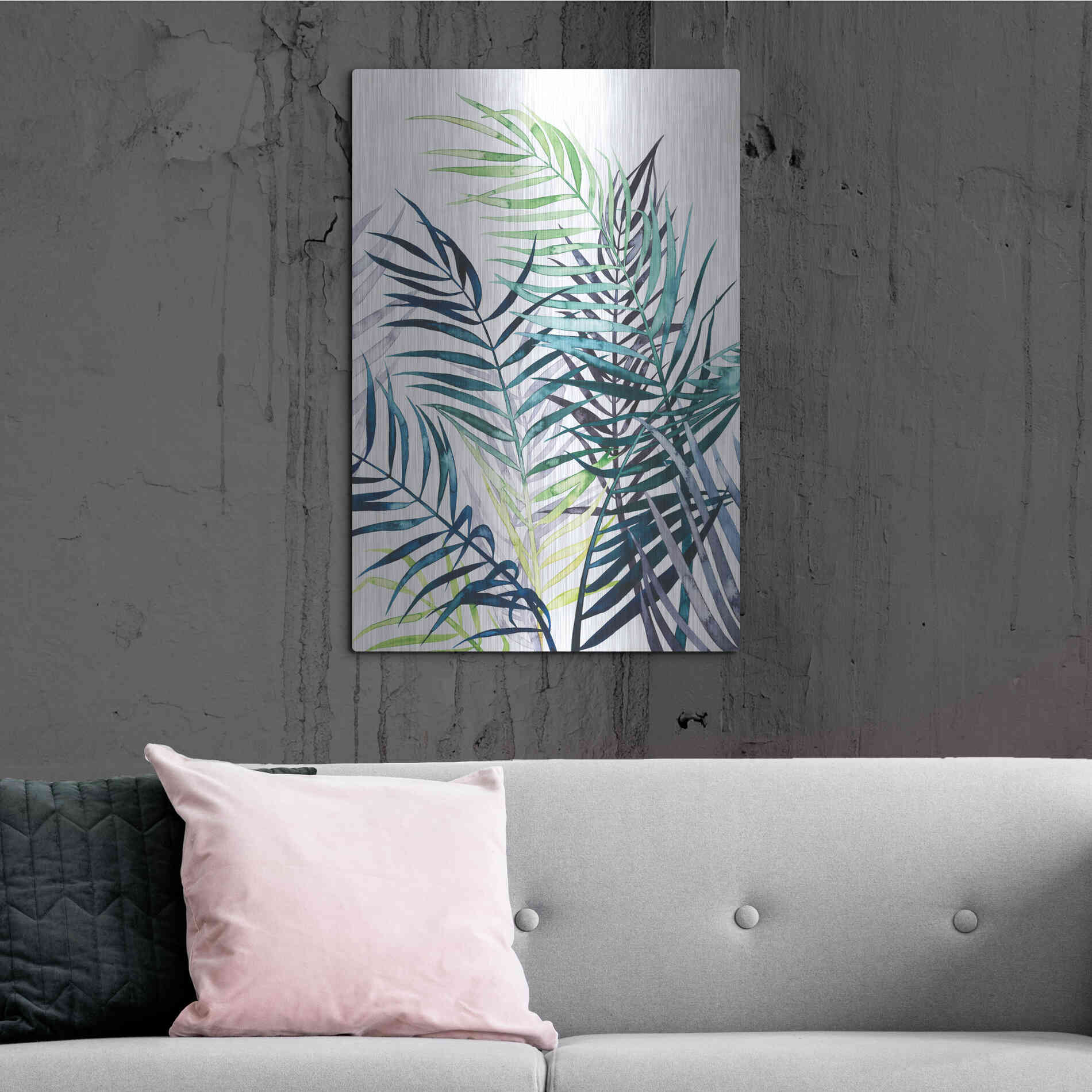 Luxe Metal Art 'Twilight Palms I' by Grace Popp Metal Wall Art,24x36