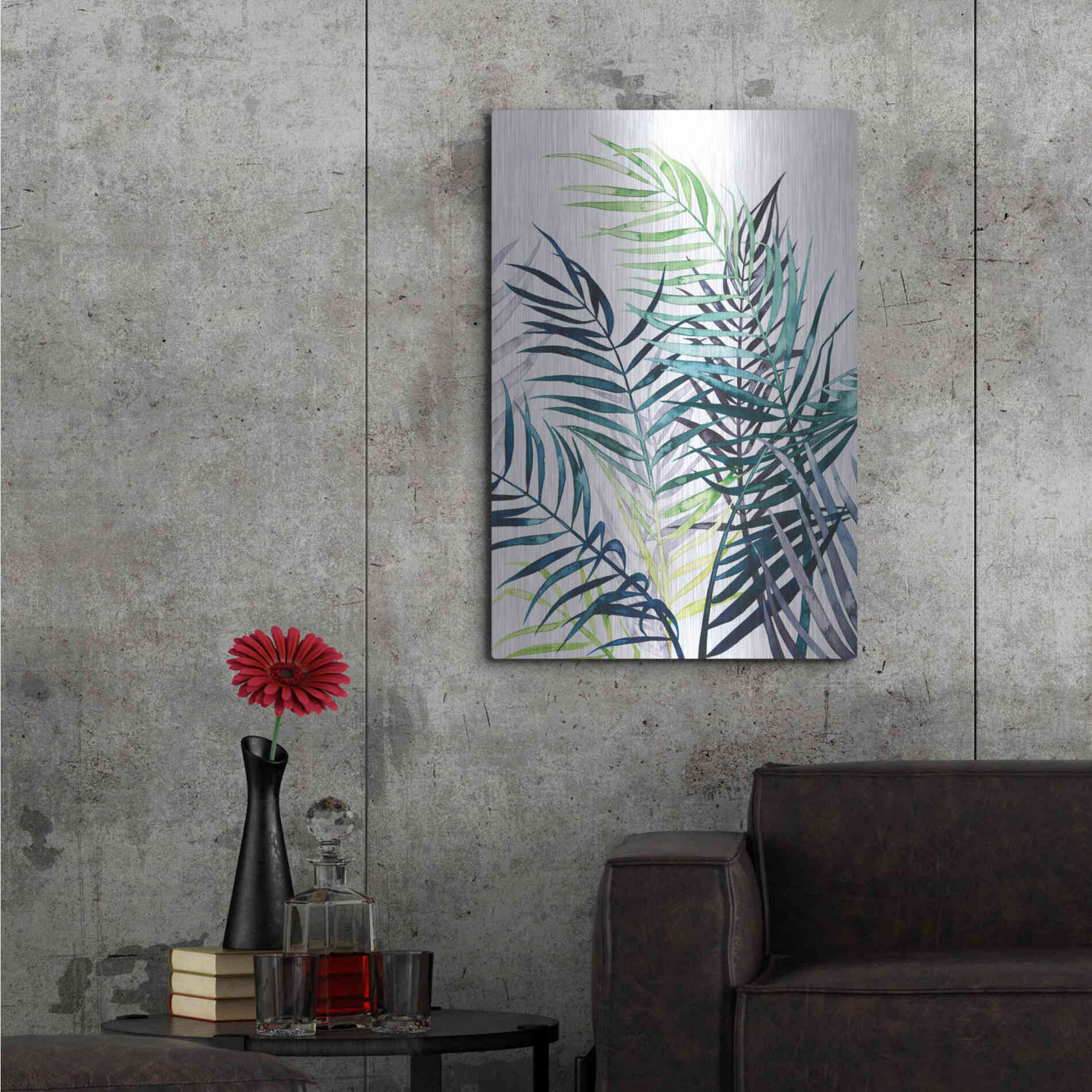 Luxe Metal Art 'Twilight Palms I' by Grace Popp Metal Wall Art,24x36