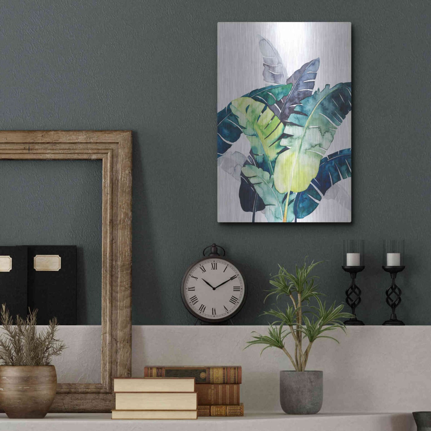 Luxe Metal Art 'Twilight Palms II' by Grace Popp Metal Wall Art,12x16