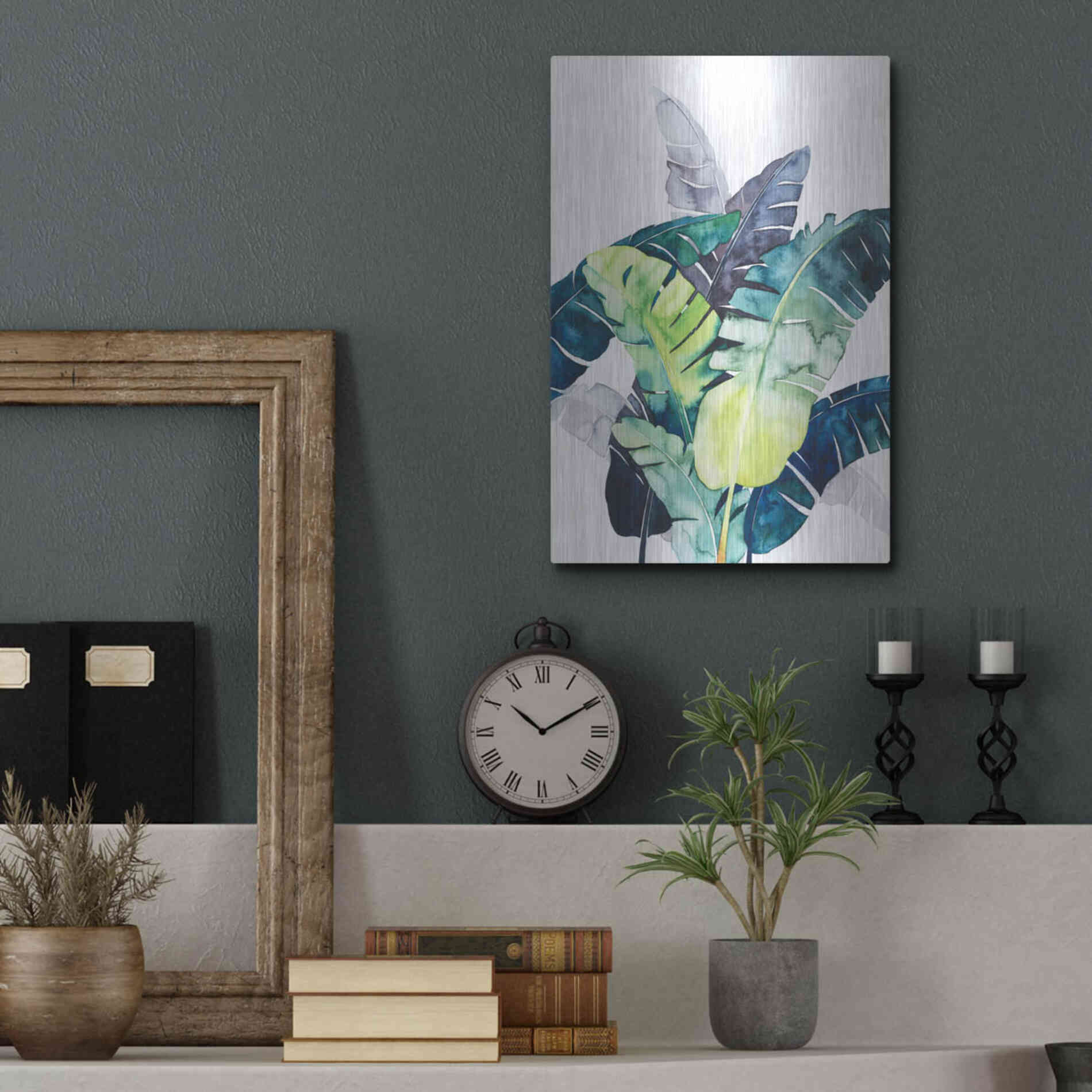 Luxe Metal Art 'Twilight Palms II' by Grace Popp Metal Wall Art,12x16