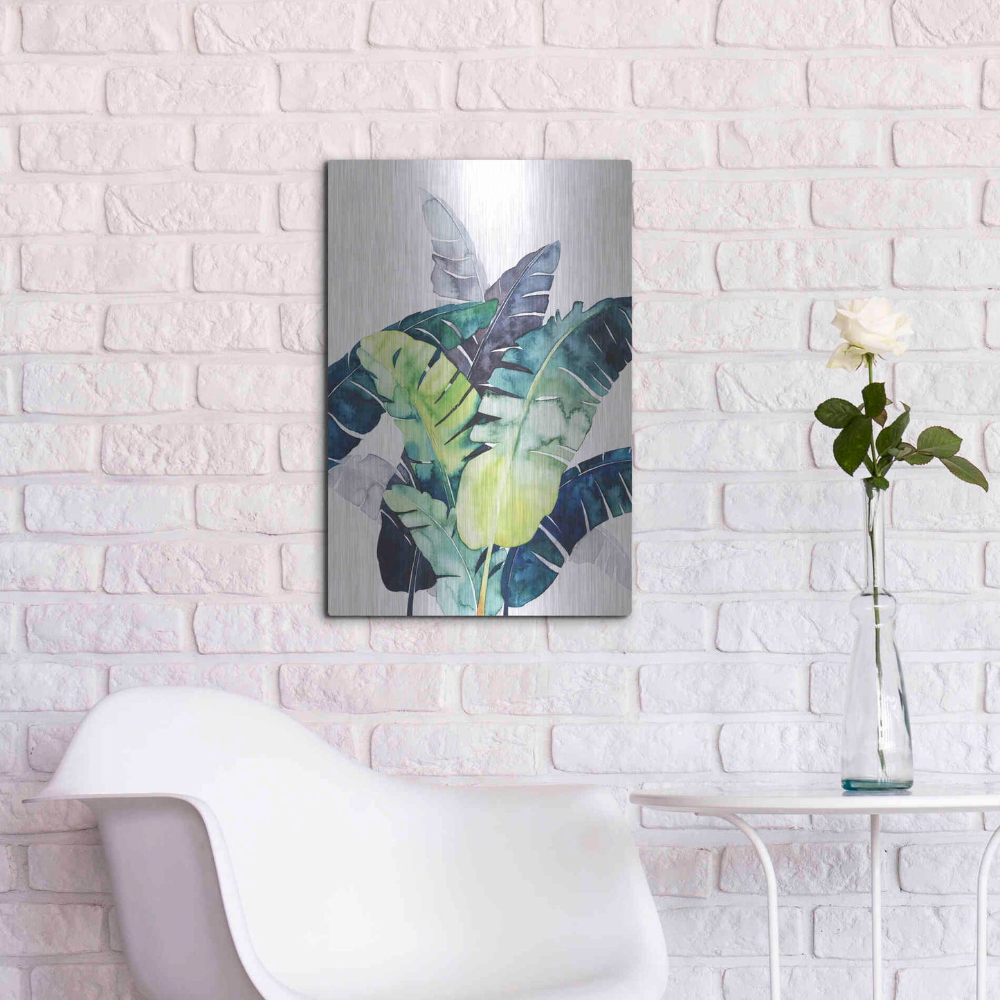 Luxe Metal Art 'Twilight Palms II' by Grace Popp Metal Wall Art,16x24