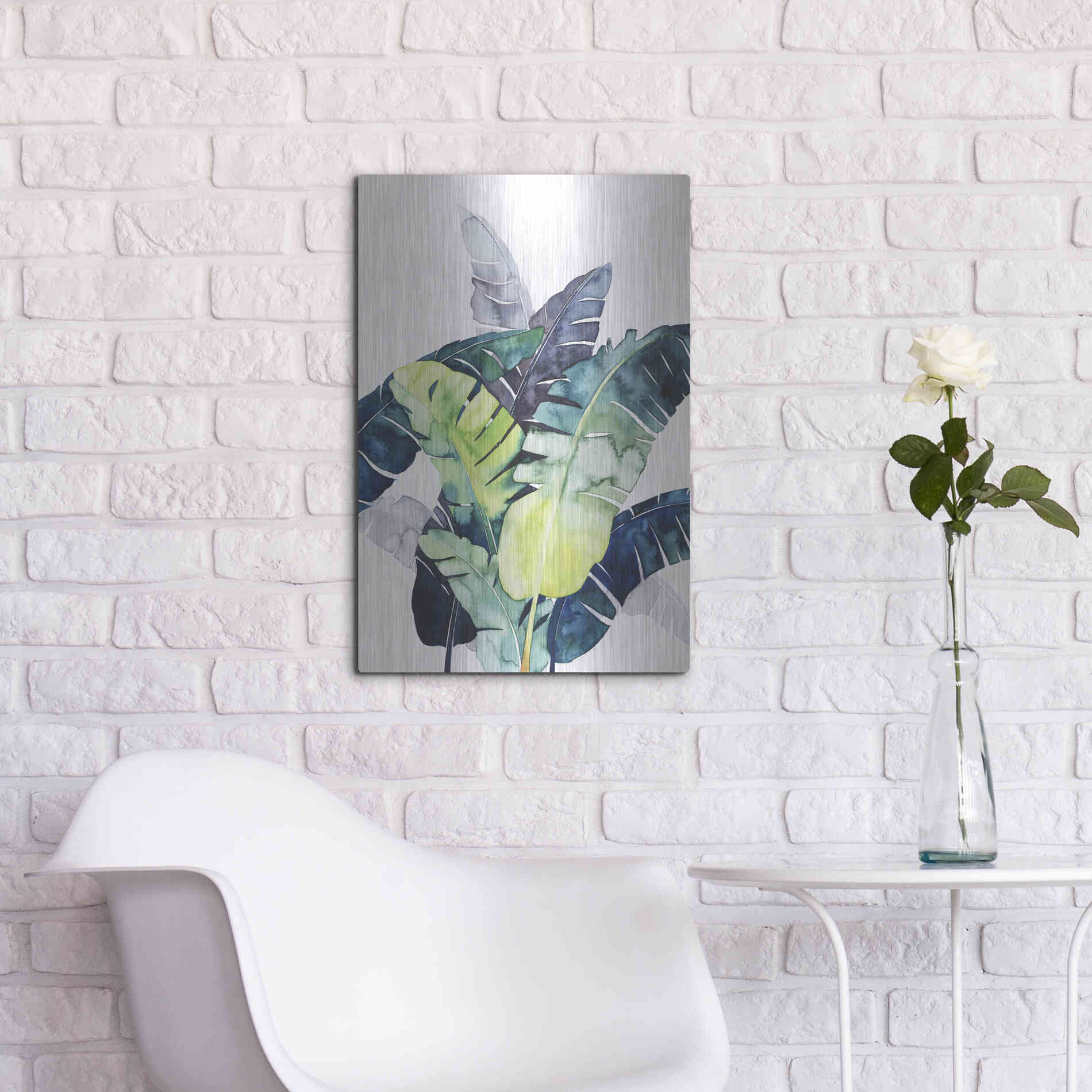 Luxe Metal Art 'Twilight Palms II' by Grace Popp Metal Wall Art,16x24