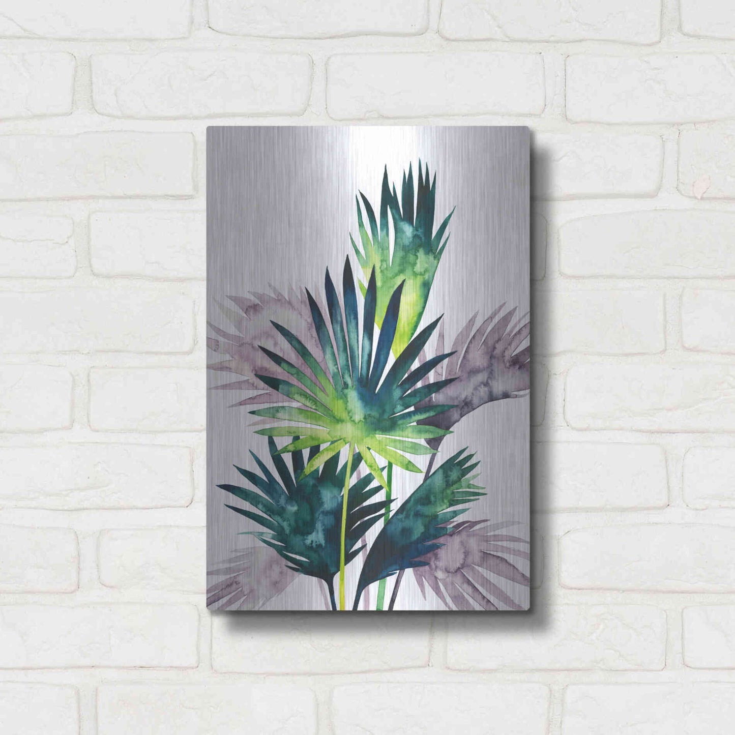 Luxe Metal Art 'Twilight Palms III' by Grace Popp Metal Wall Art,12x16