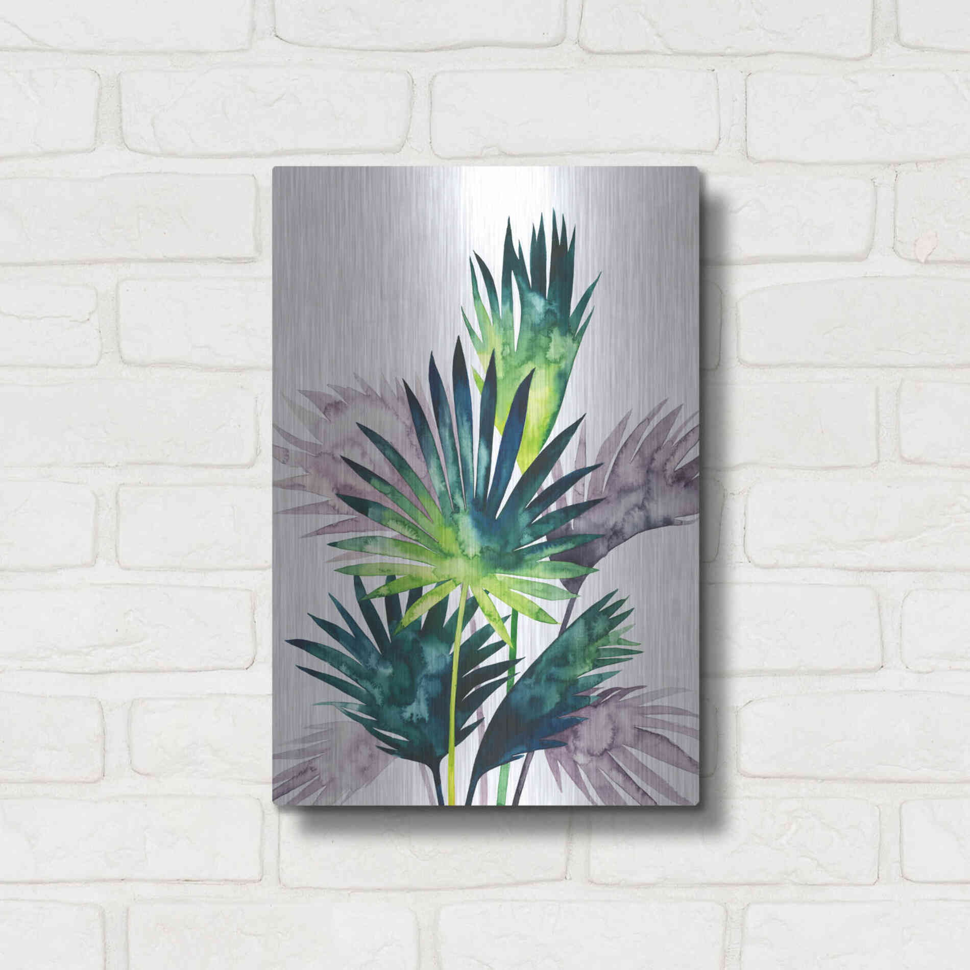 Luxe Metal Art 'Twilight Palms III' by Grace Popp Metal Wall Art,12x16