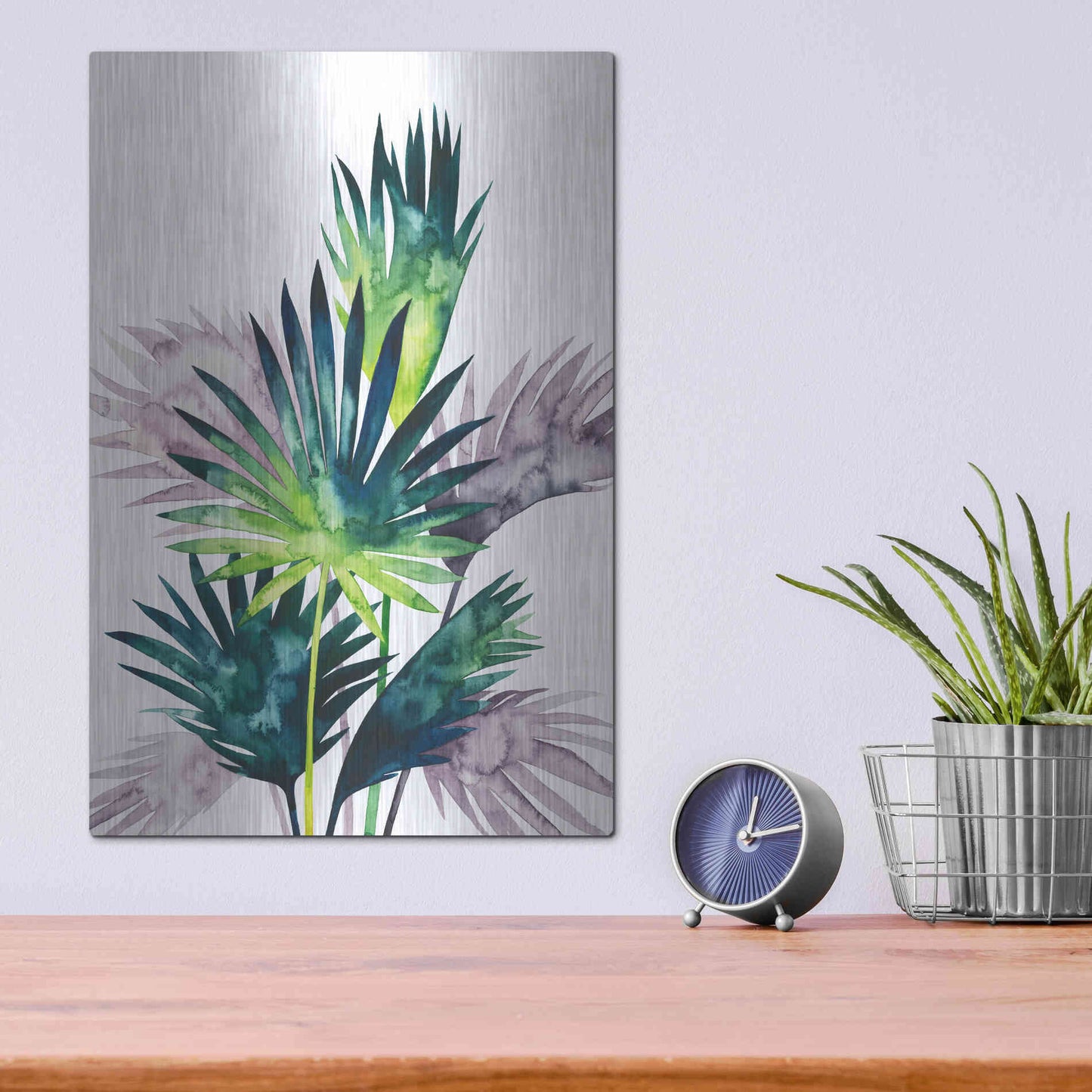 Luxe Metal Art 'Twilight Palms III' by Grace Popp Metal Wall Art,12x16