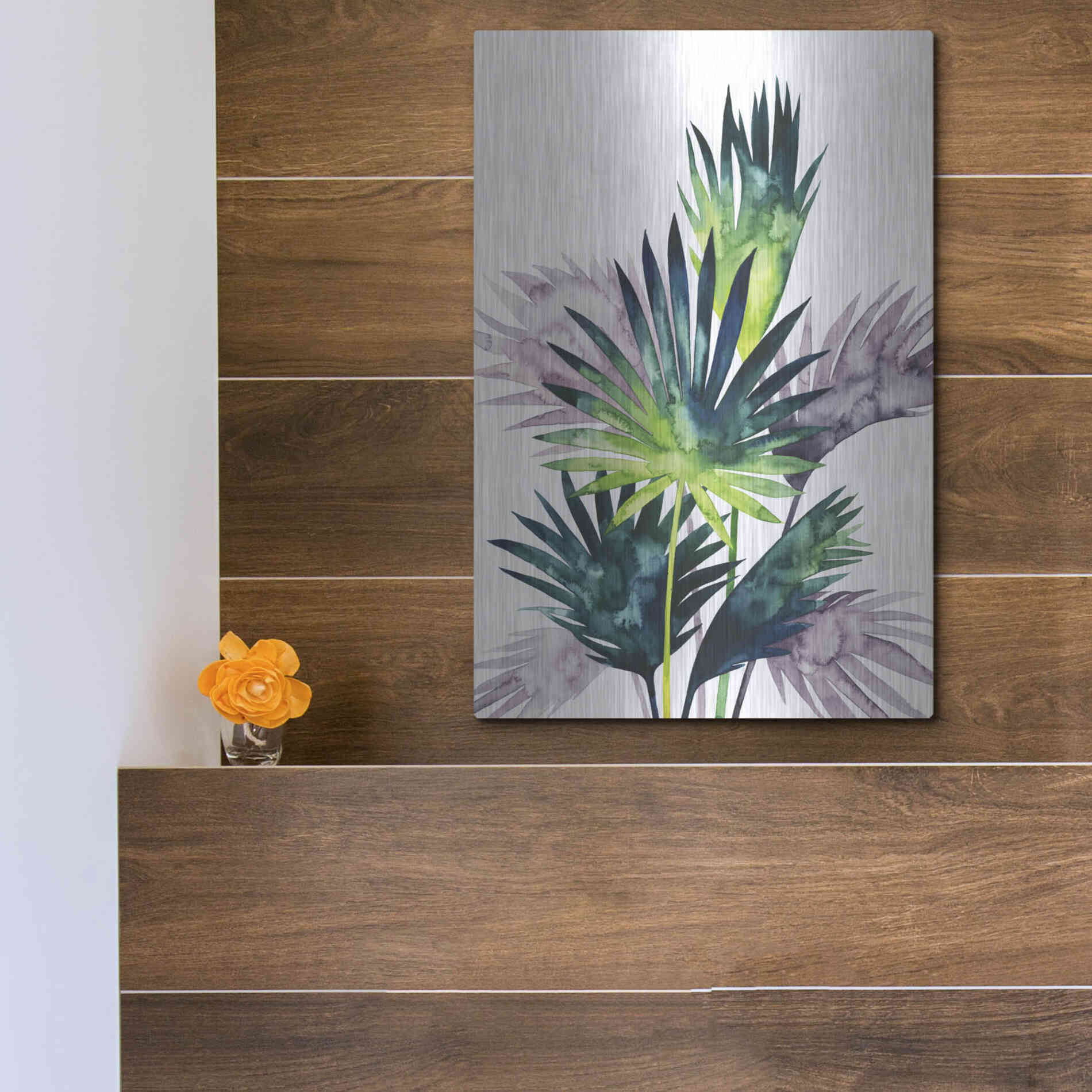 Luxe Metal Art 'Twilight Palms III' by Grace Popp Metal Wall Art,12x16