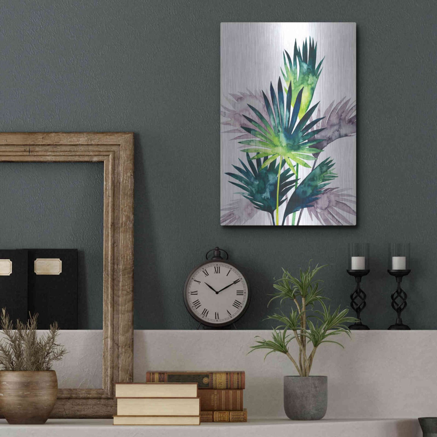 Luxe Metal Art 'Twilight Palms III' by Grace Popp Metal Wall Art,12x16