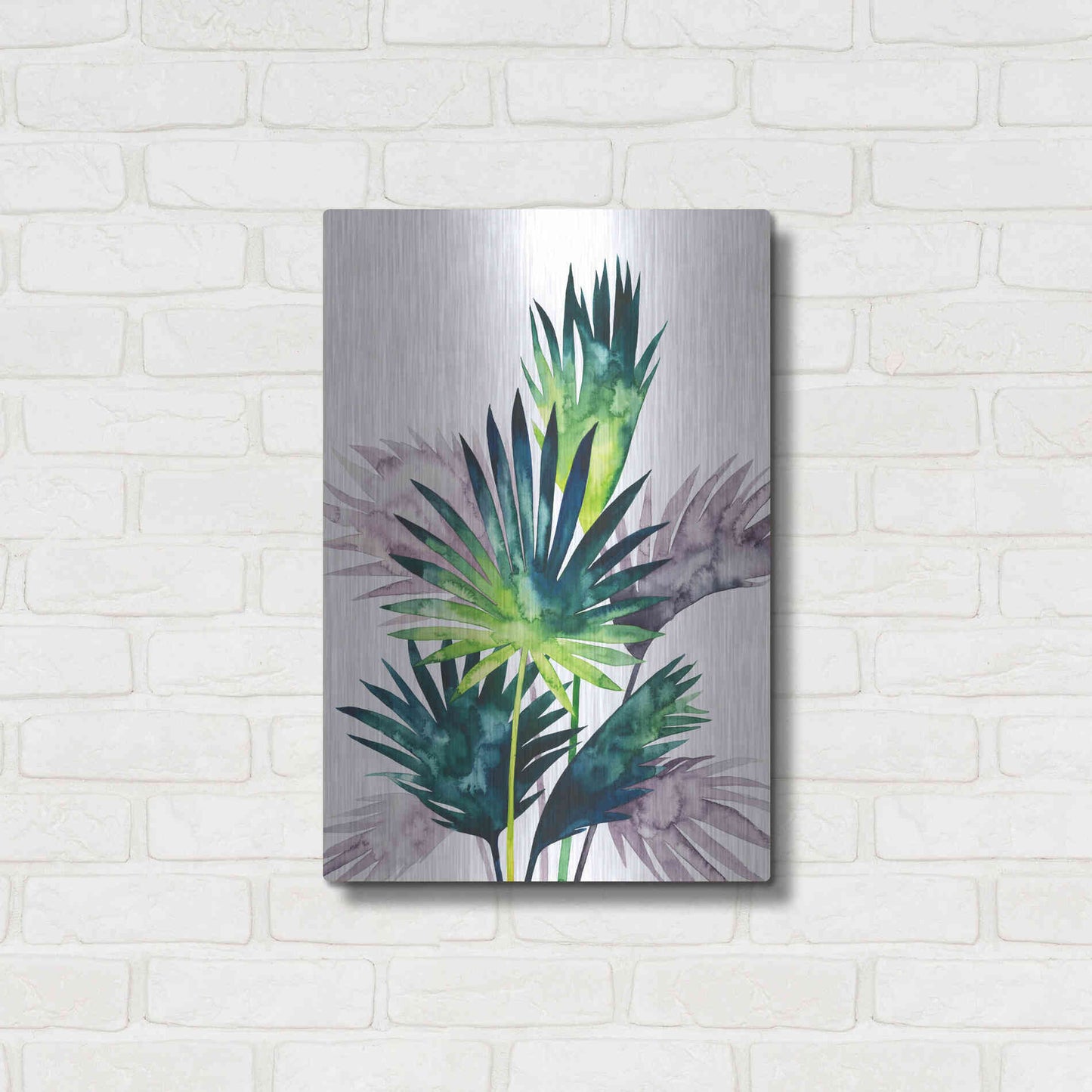 Luxe Metal Art 'Twilight Palms III' by Grace Popp Metal Wall Art,16x24