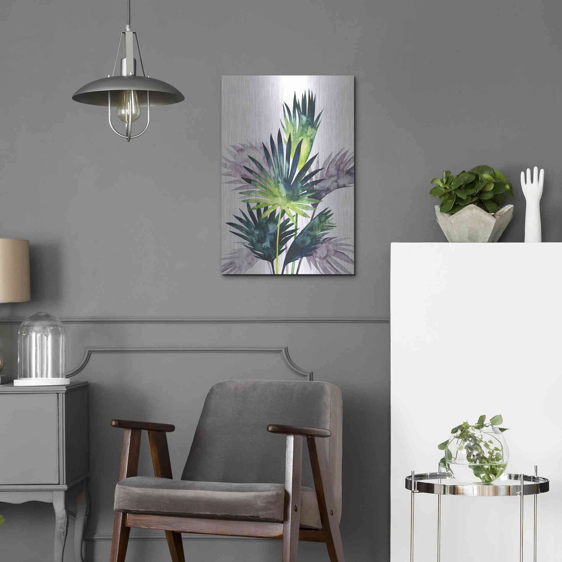 Luxe Metal Art 'Twilight Palms III' by Grace Popp Metal Wall Art,16x24