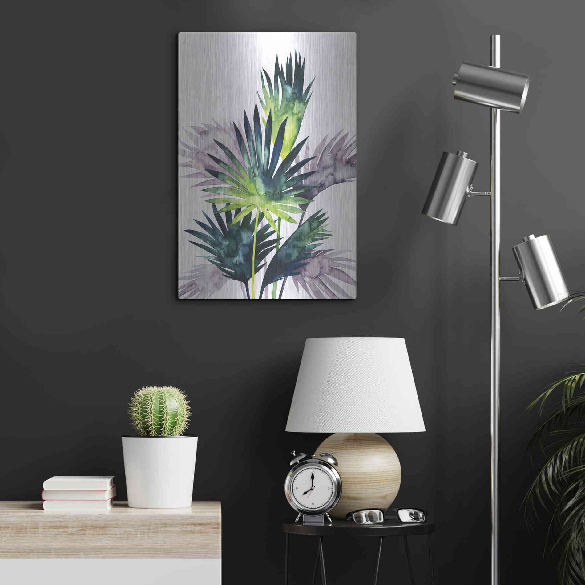 Luxe Metal Art 'Twilight Palms III' by Grace Popp Metal Wall Art,16x24