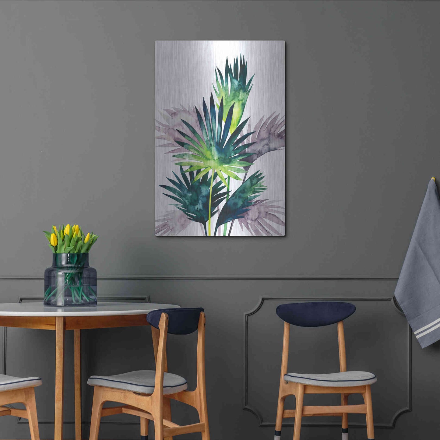 Luxe Metal Art 'Twilight Palms III' by Grace Popp Metal Wall Art,24x36