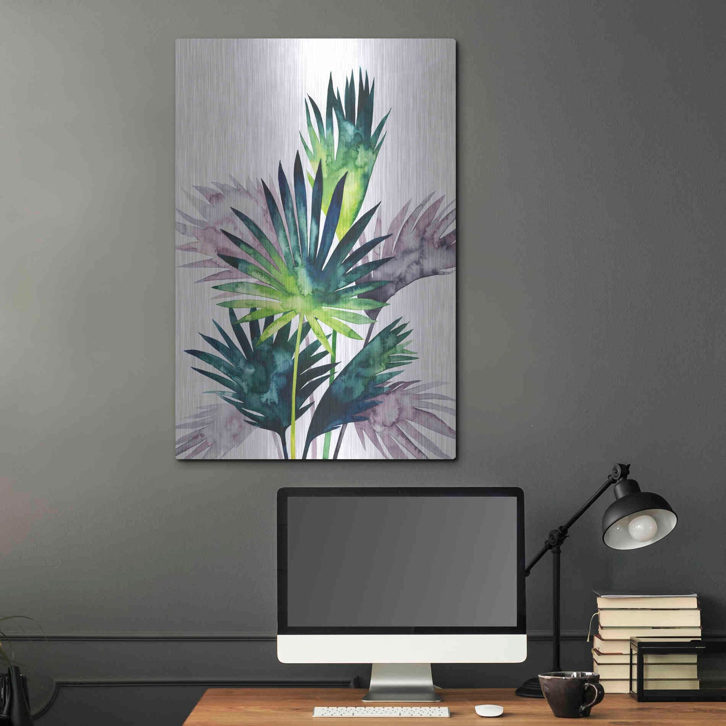 Luxe Metal Art 'Twilight Palms III' by Grace Popp Metal Wall Art,24x36