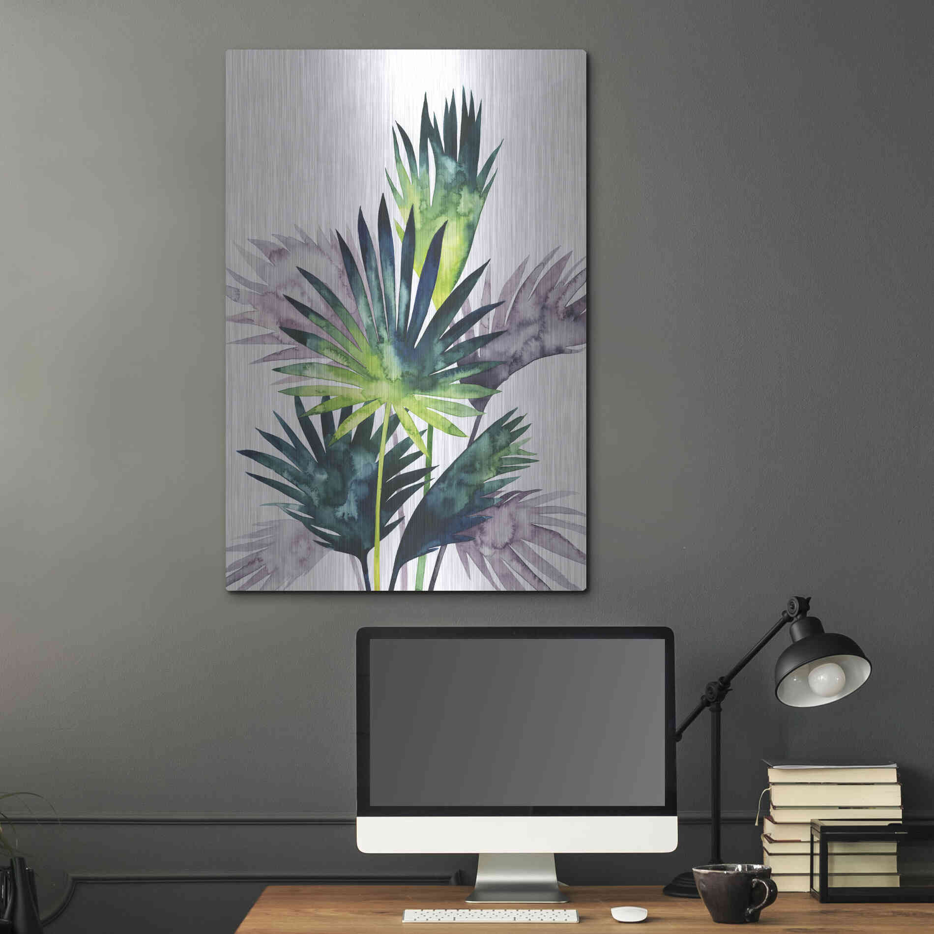 Luxe Metal Art 'Twilight Palms III' by Grace Popp Metal Wall Art,24x36