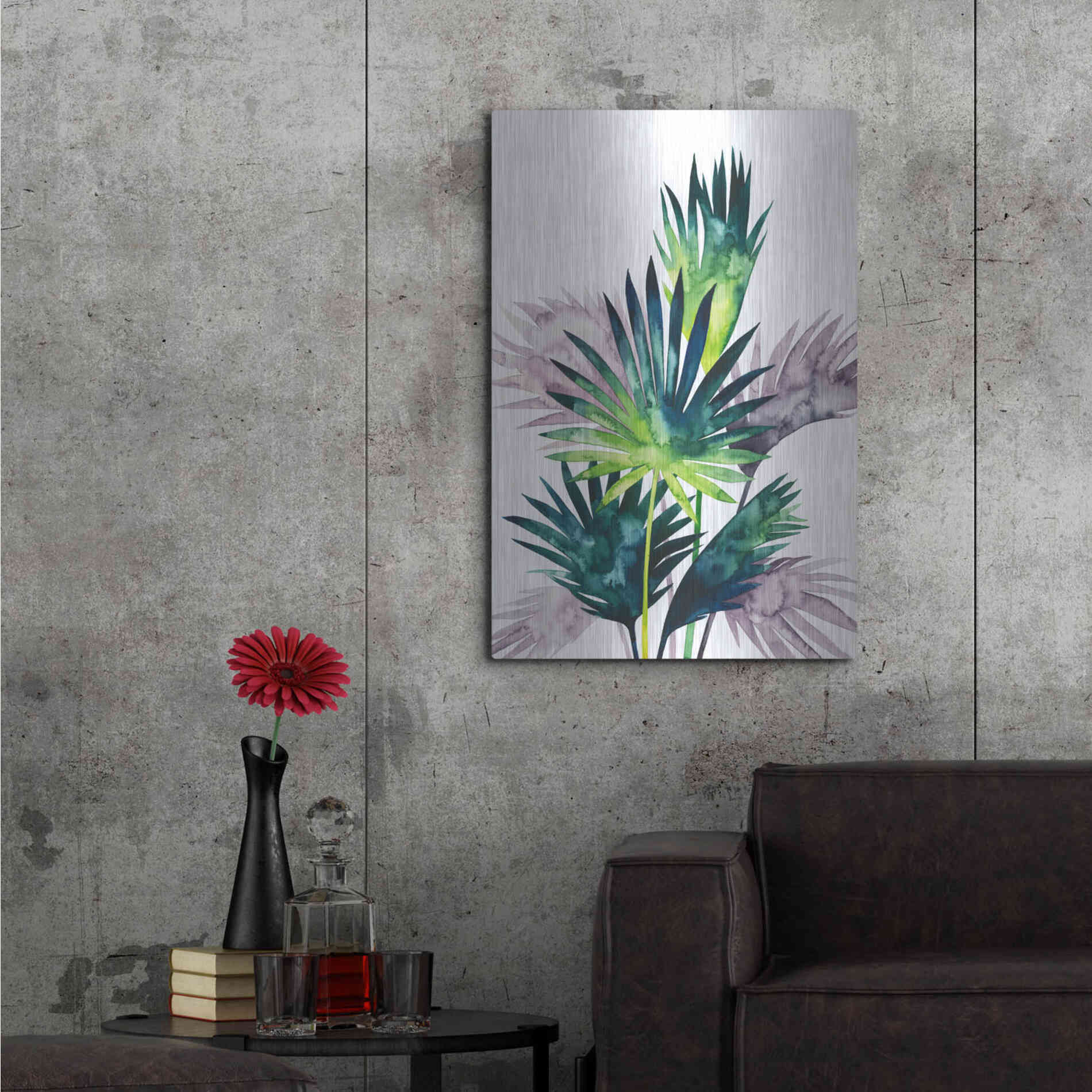 Luxe Metal Art 'Twilight Palms III' by Grace Popp Metal Wall Art,24x36