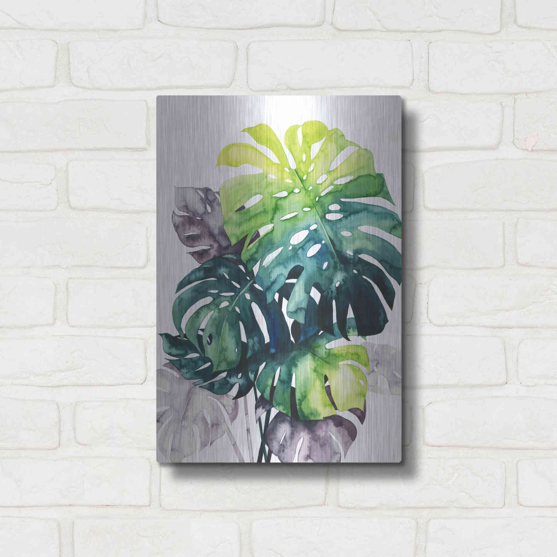 Luxe Metal Art 'Twilight Palms IV' by Grace Popp Metal Wall Art,12x16
