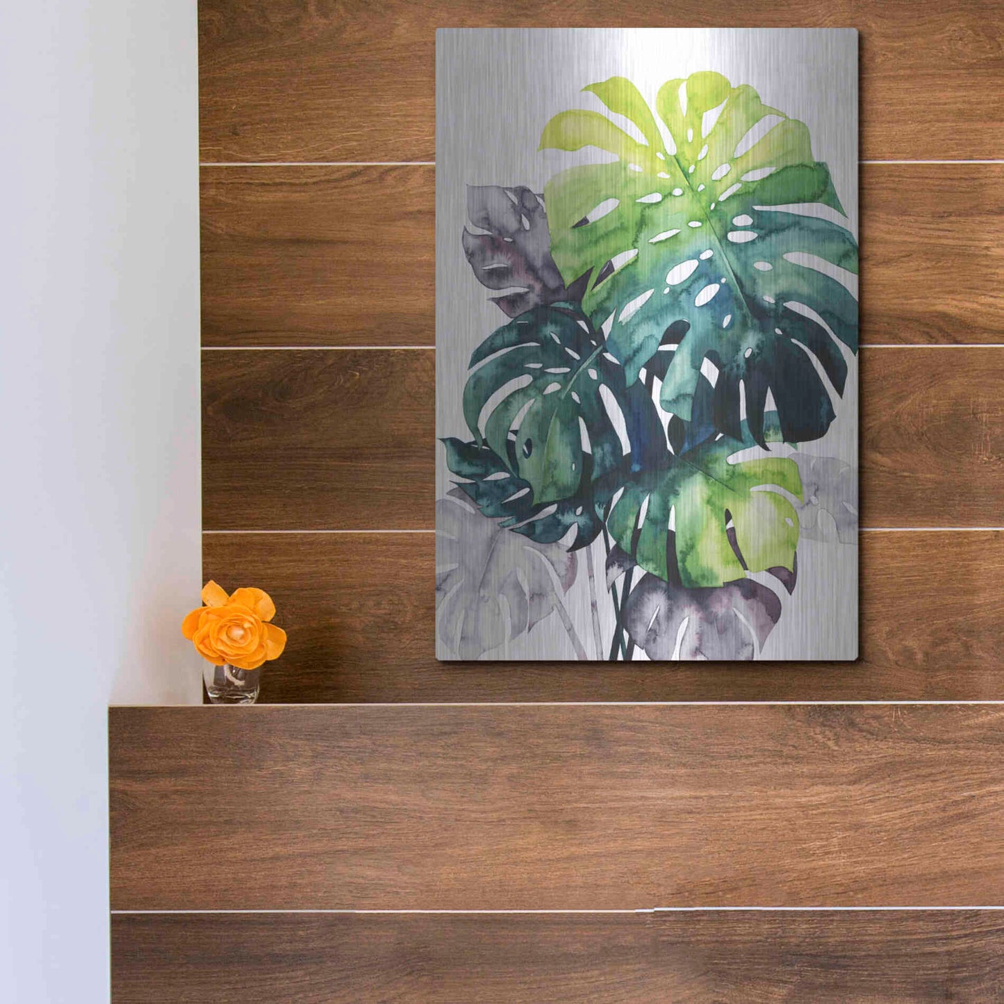 Luxe Metal Art 'Twilight Palms IV' by Grace Popp Metal Wall Art,12x16