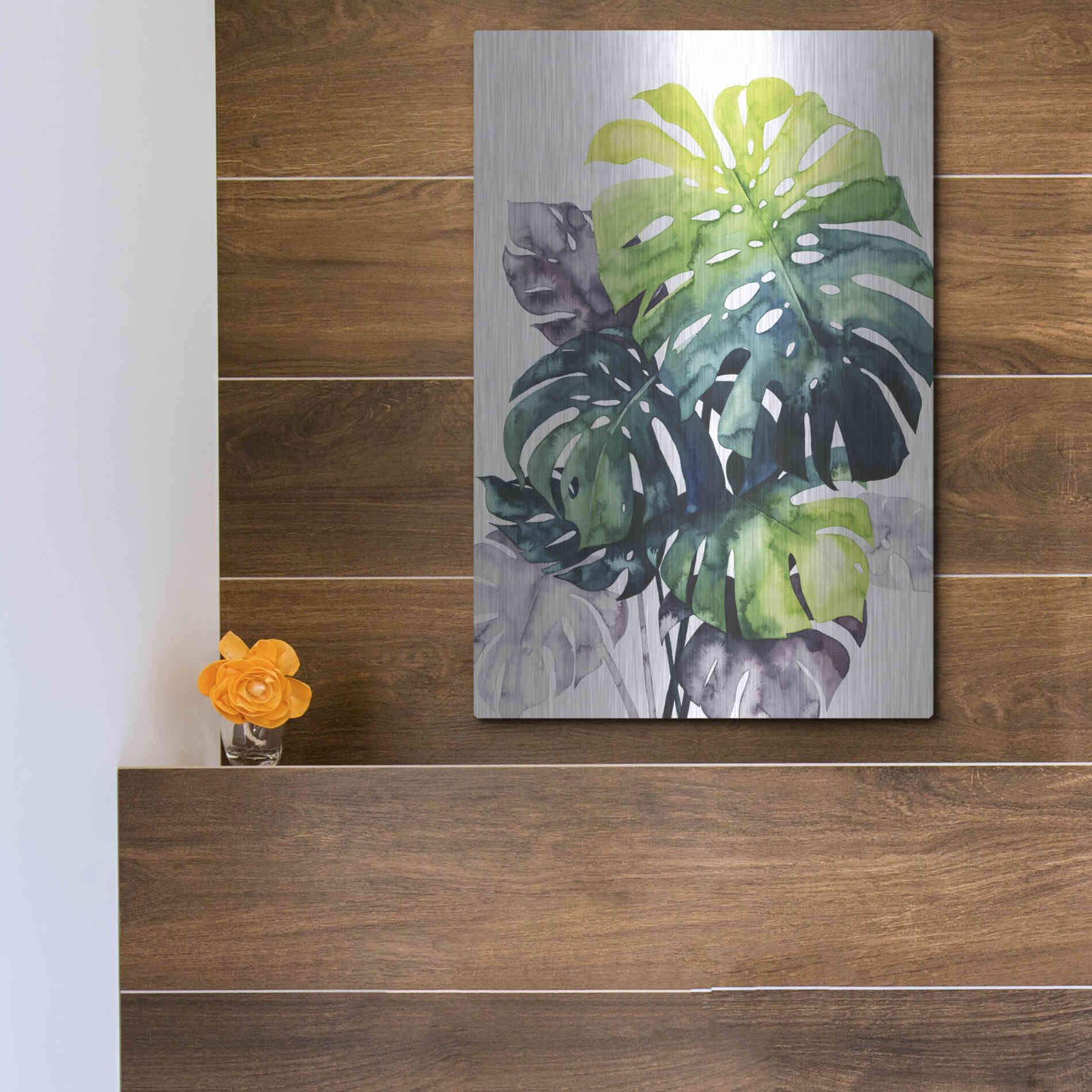 Luxe Metal Art 'Twilight Palms IV' by Grace Popp Metal Wall Art,12x16