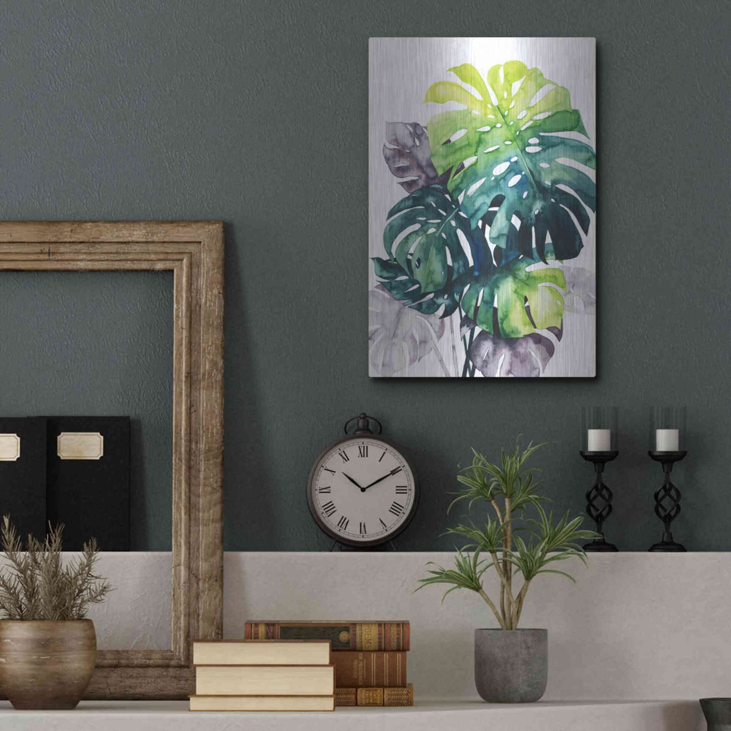 Luxe Metal Art 'Twilight Palms IV' by Grace Popp Metal Wall Art,12x16