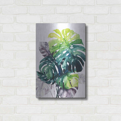 Luxe Metal Art 'Twilight Palms IV' by Grace Popp Metal Wall Art,16x24