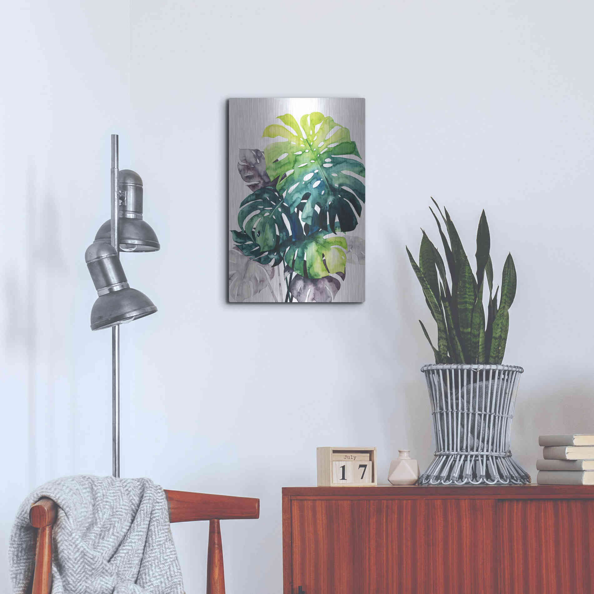 Luxe Metal Art 'Twilight Palms IV' by Grace Popp Metal Wall Art,16x24