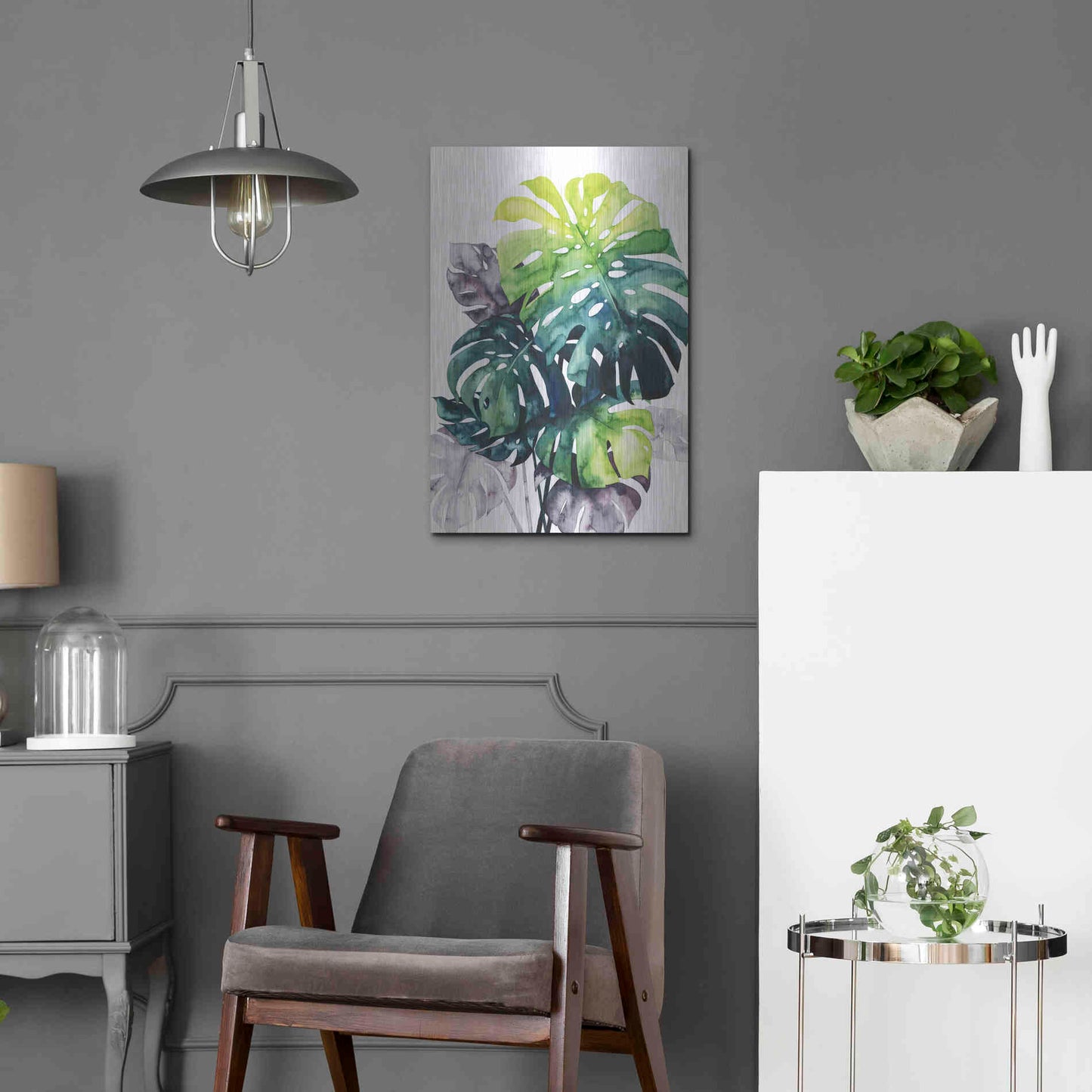 Luxe Metal Art 'Twilight Palms IV' by Grace Popp Metal Wall Art,16x24