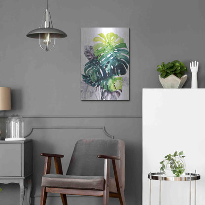 Luxe Metal Art 'Twilight Palms IV' by Grace Popp Metal Wall Art,16x24